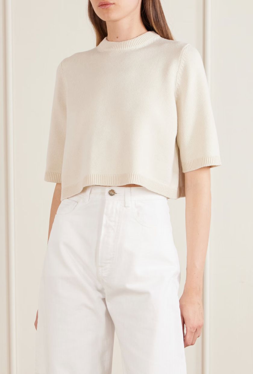 Alaïa, Cropped cashmere-blend sweater