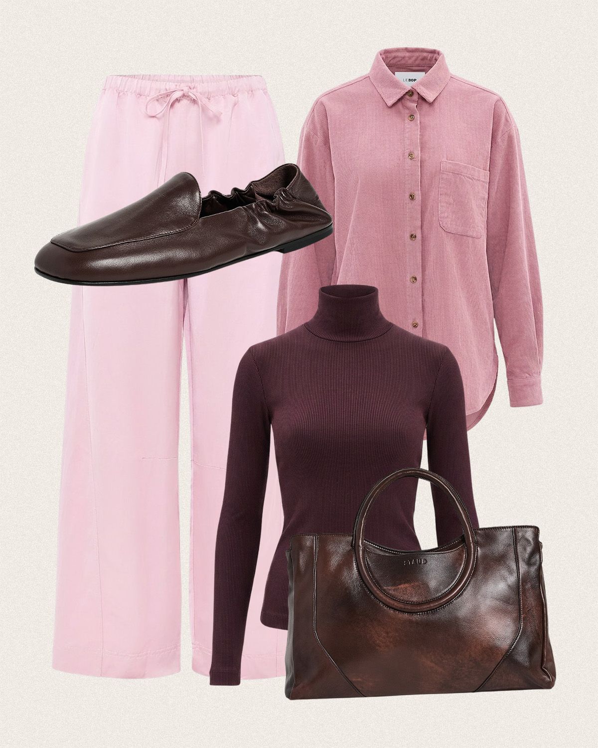 Outfit collage with Shopbop clothing and accessories.