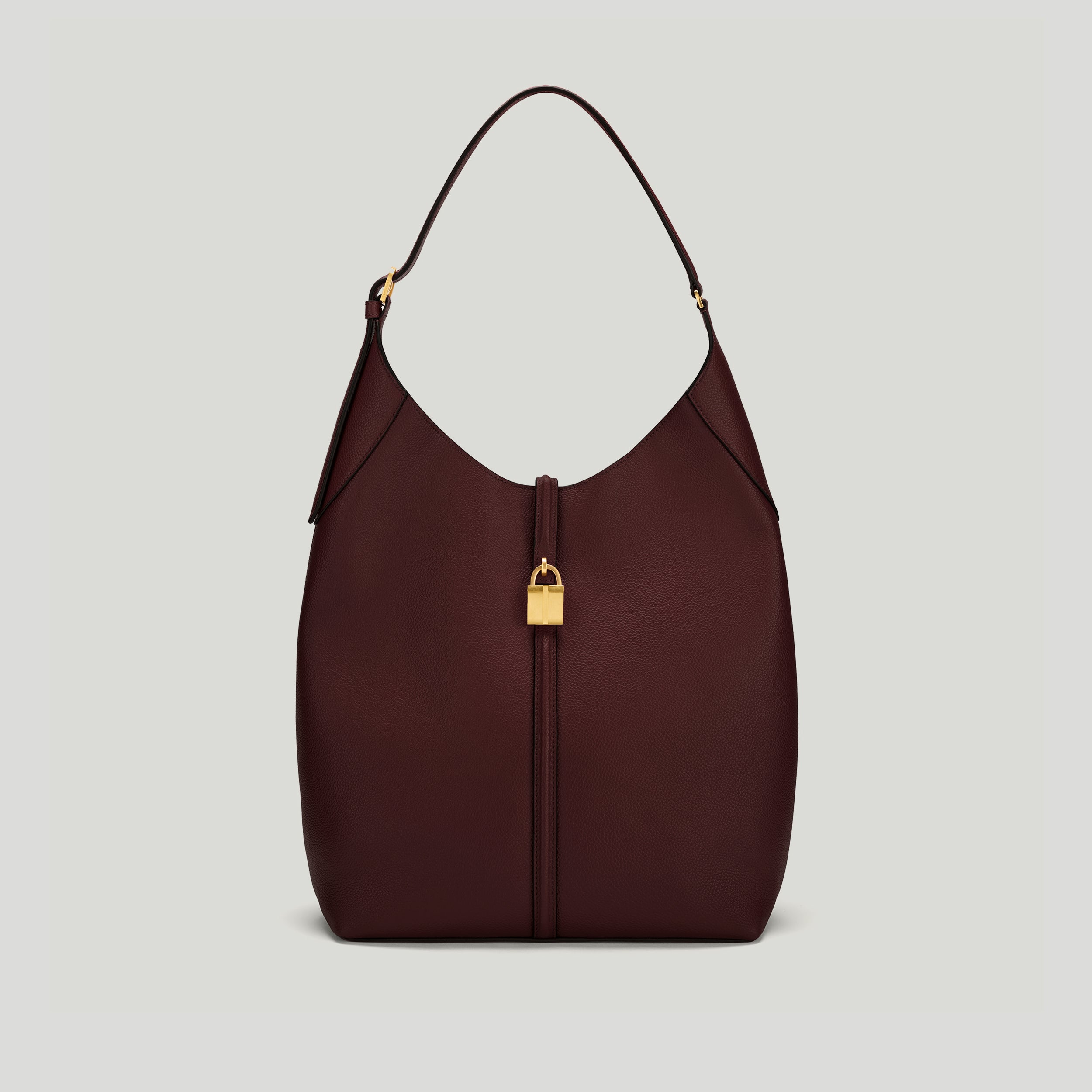 The Large Siena Bucket | Burgundy Small Grain | Demellier