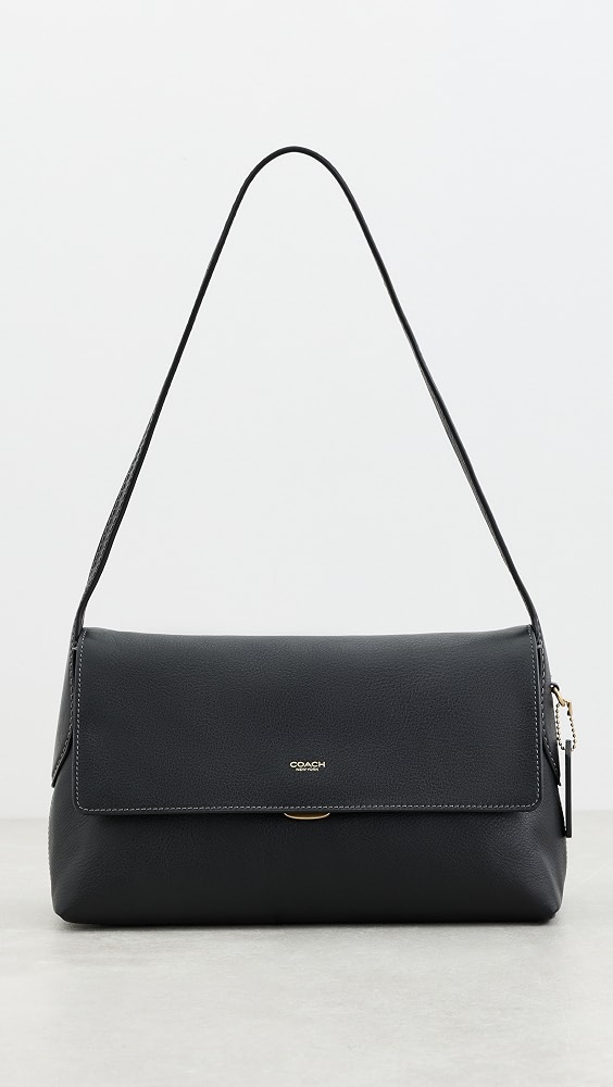 Natural Grain Leather Chelsea Shoulder Bag - Black