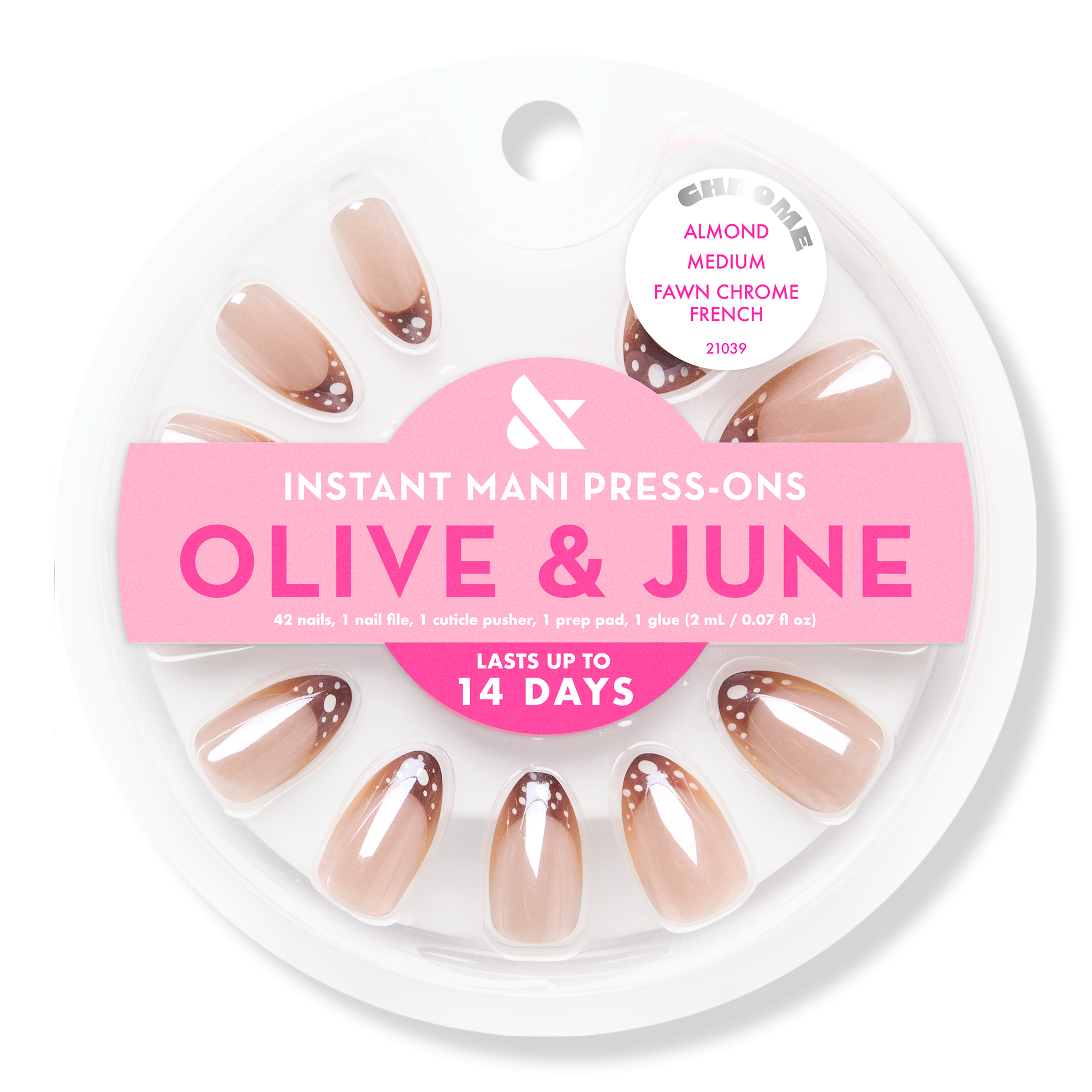 Instant Mani Press on Nails Fawn Chrome French