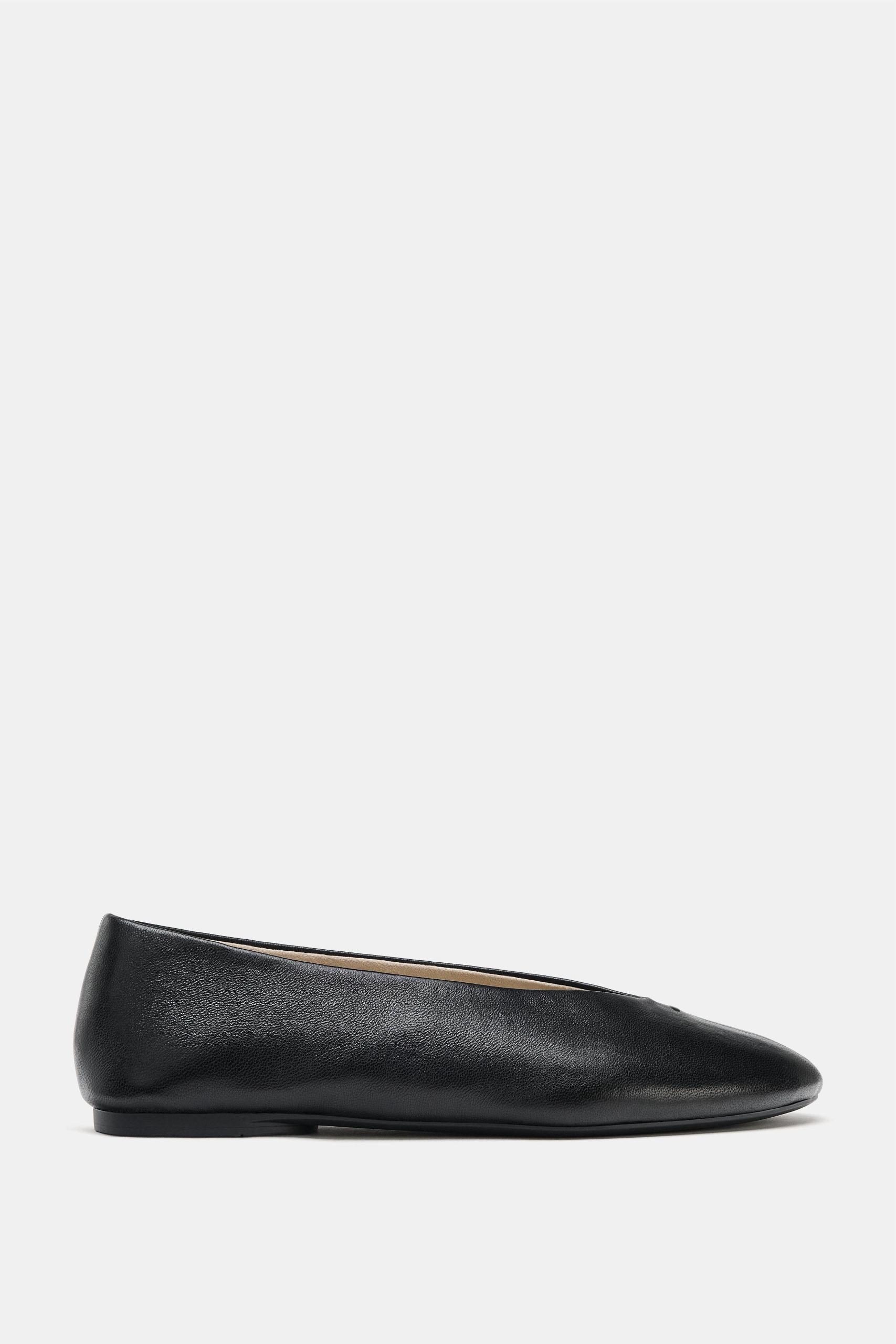 ZARA, Flat Leather Ballet Flats