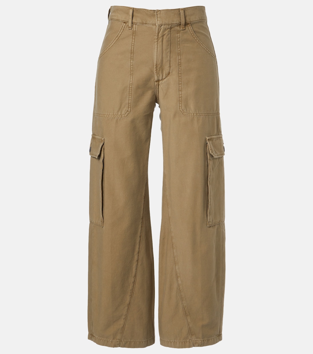 Thassos Cropped Cotton Twill Cargo Pants