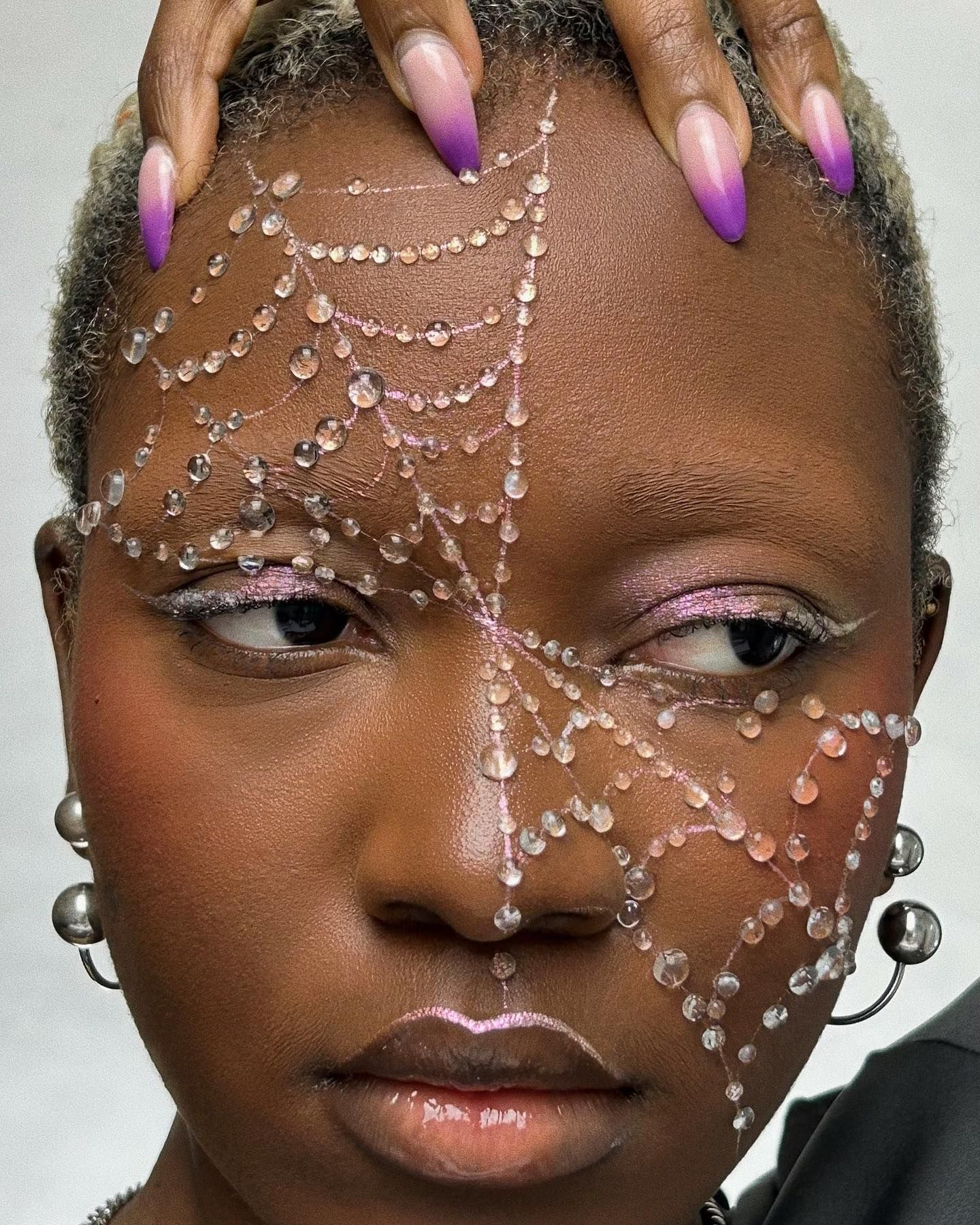 Spiderweb makeup.