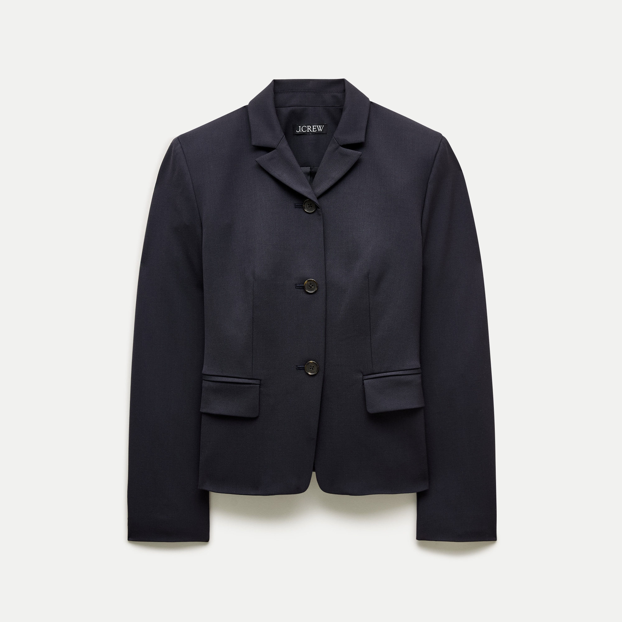 High-Button Blazer in Lightspun Wool Blend