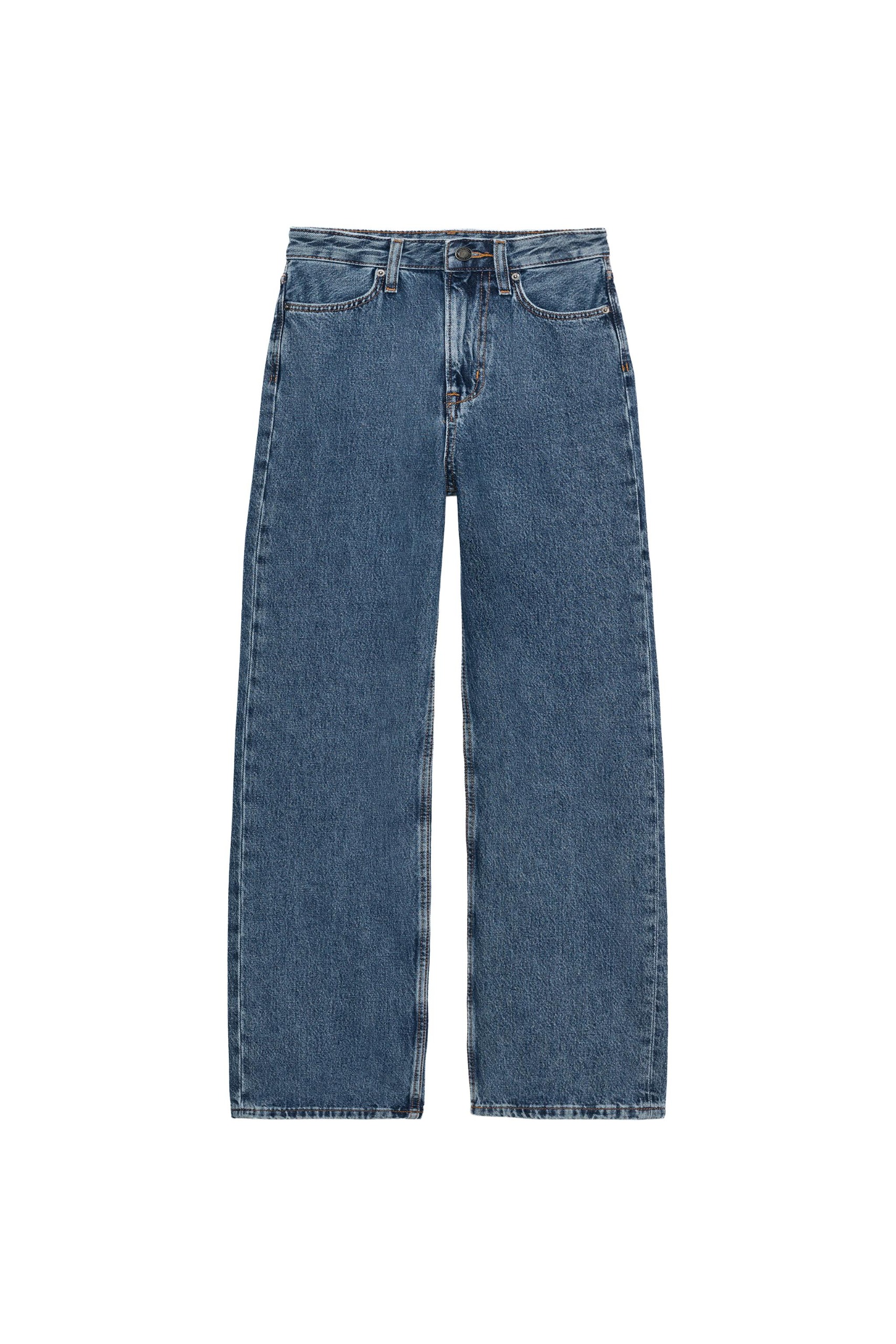 Zw Collection High-Rise Straight Fit Jeans - Mid-Blue - 26 (us 2)