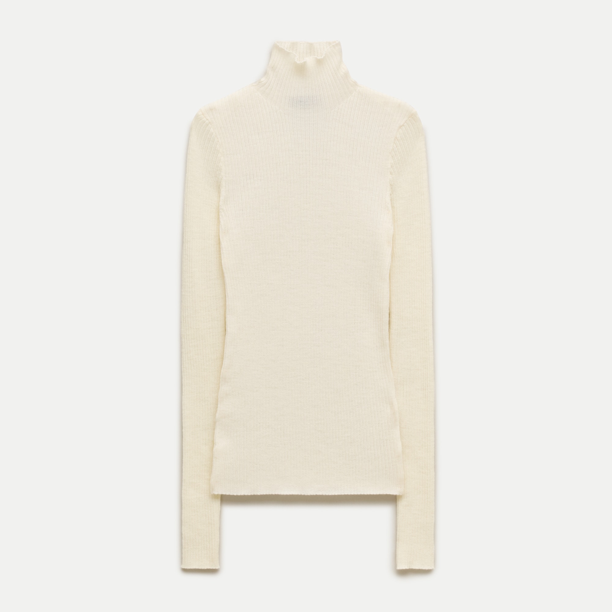 Ribbed Merino Wool Turtleneck Sweater
