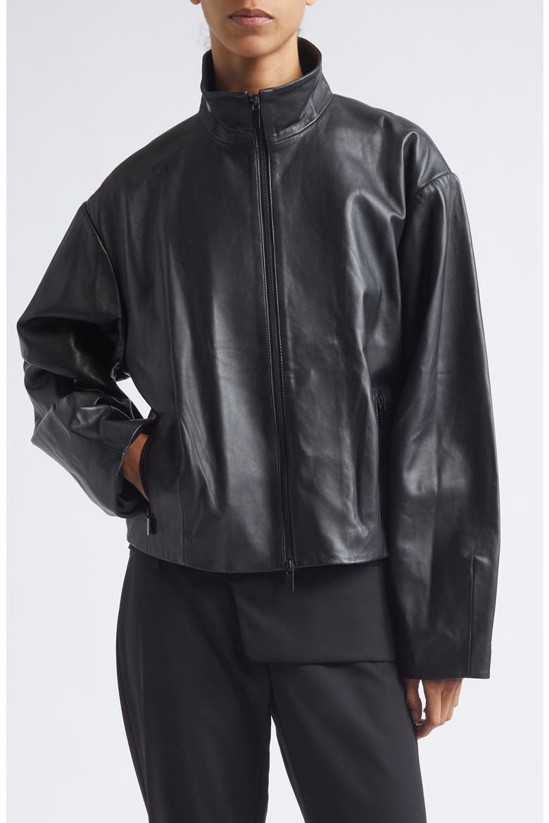 Cocoon Zip Leather Jacket