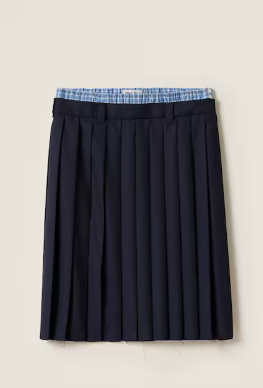 Miu Miu, Pleated Batavia Midi-Skirt