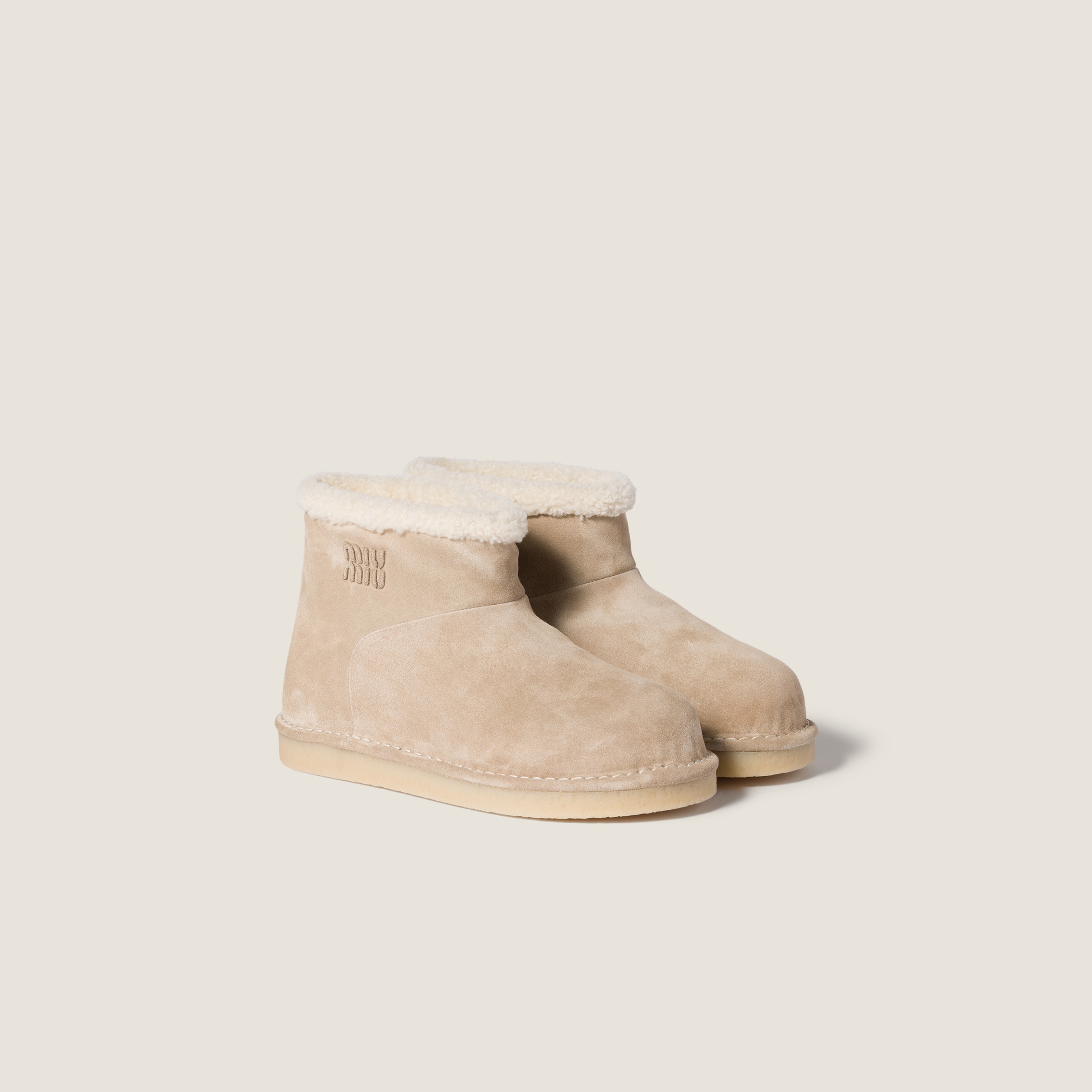 Suede and Shearling Booties