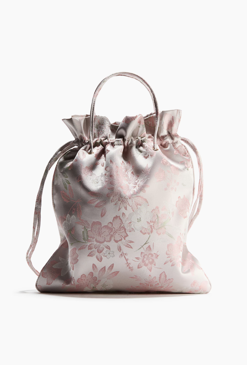 An image of a satin bag from H&M.
