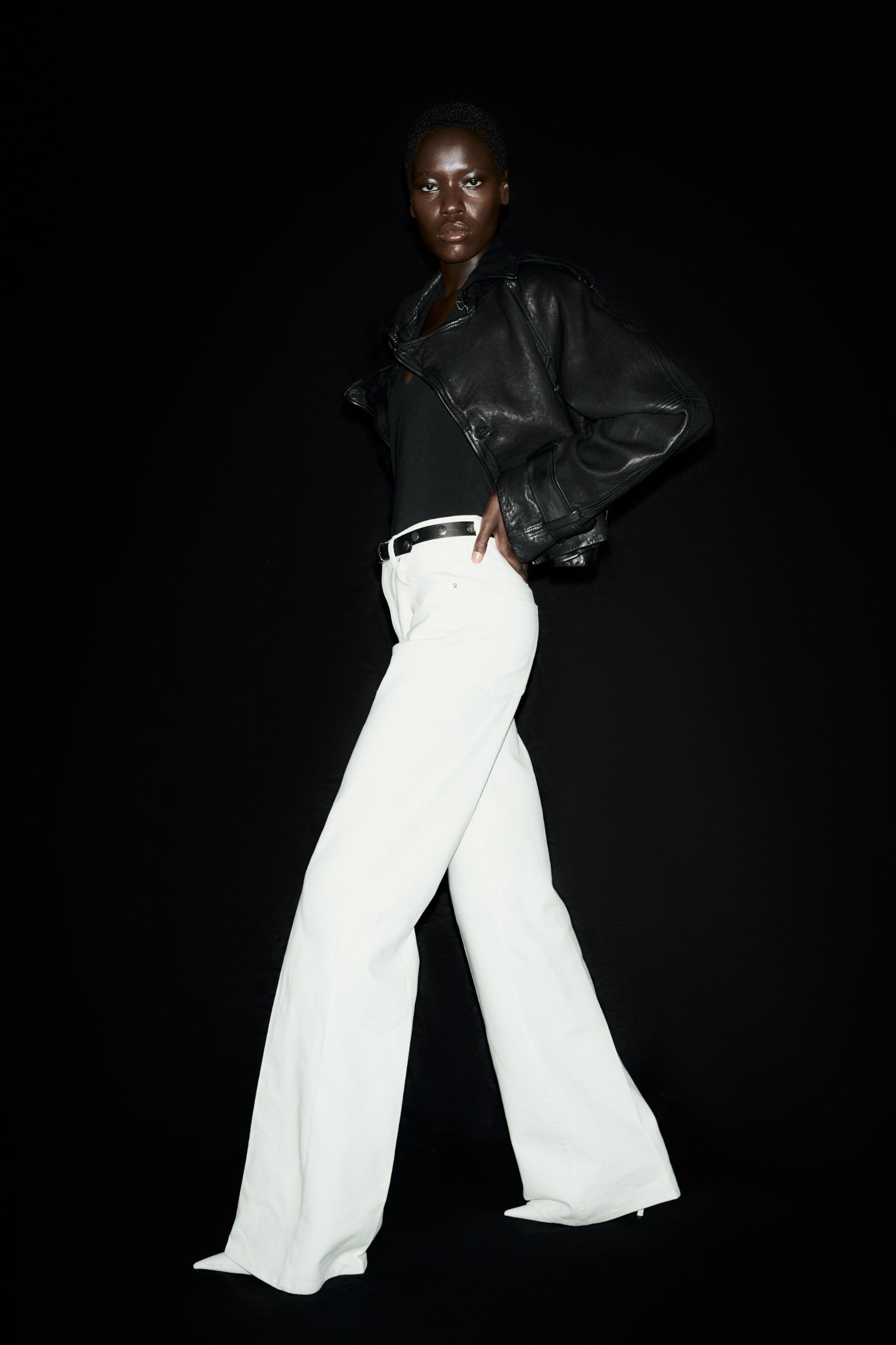 Belted Bootcut Trousers