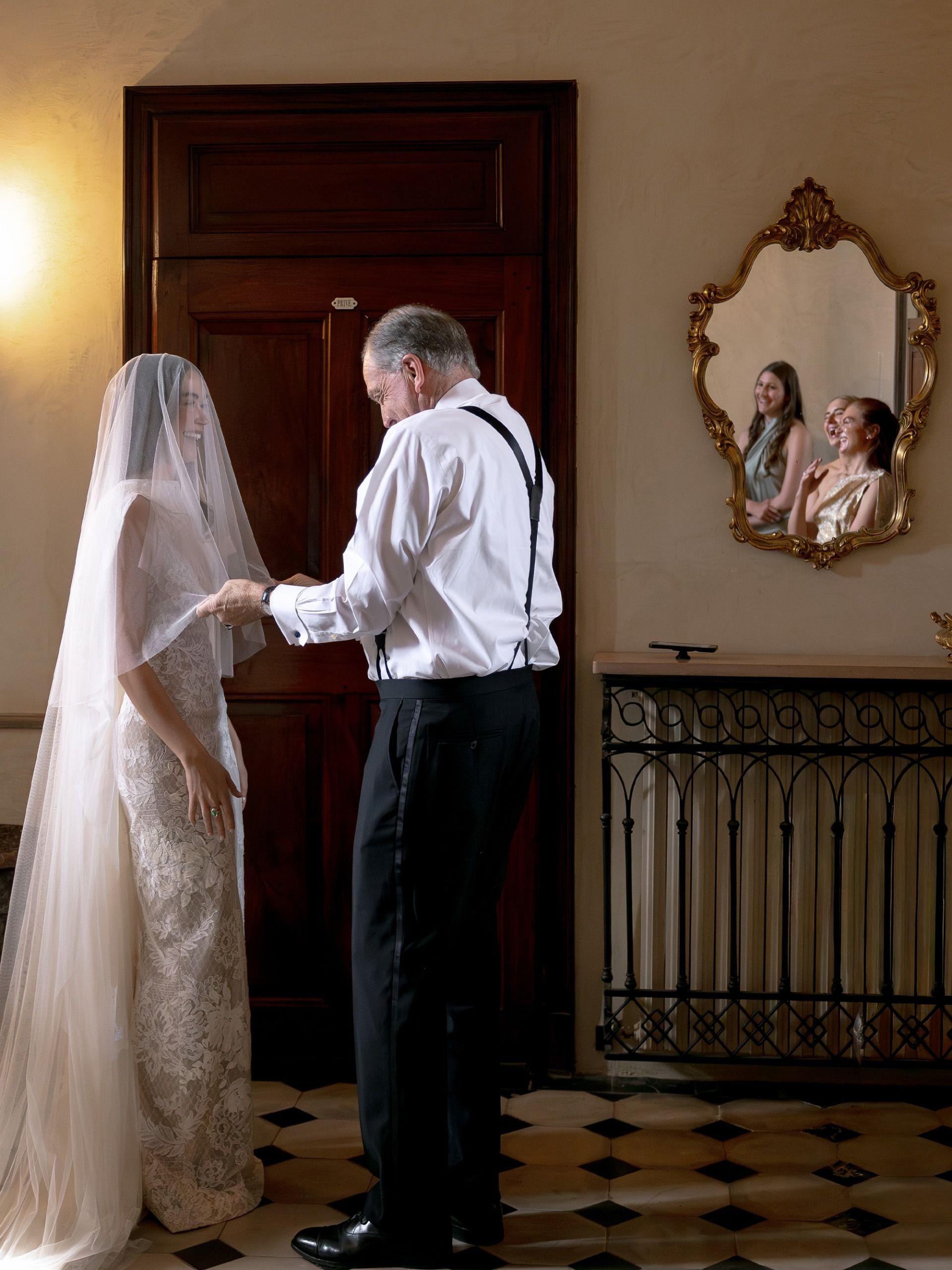 Abbie wearing her wedding dress.