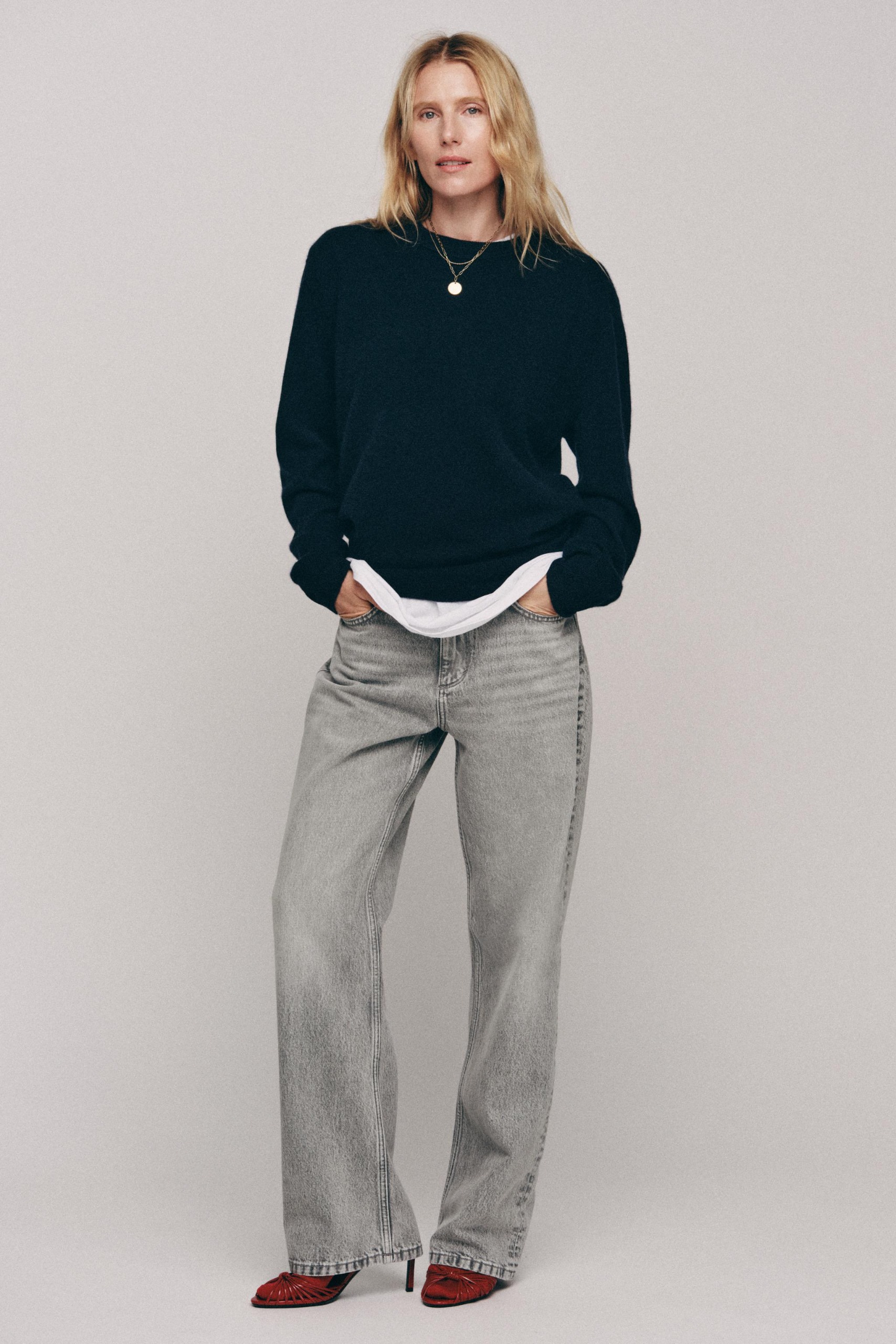ZARA, Z1975 High-Waist Regular Long-Length Jeans - Light Mint Green - 4