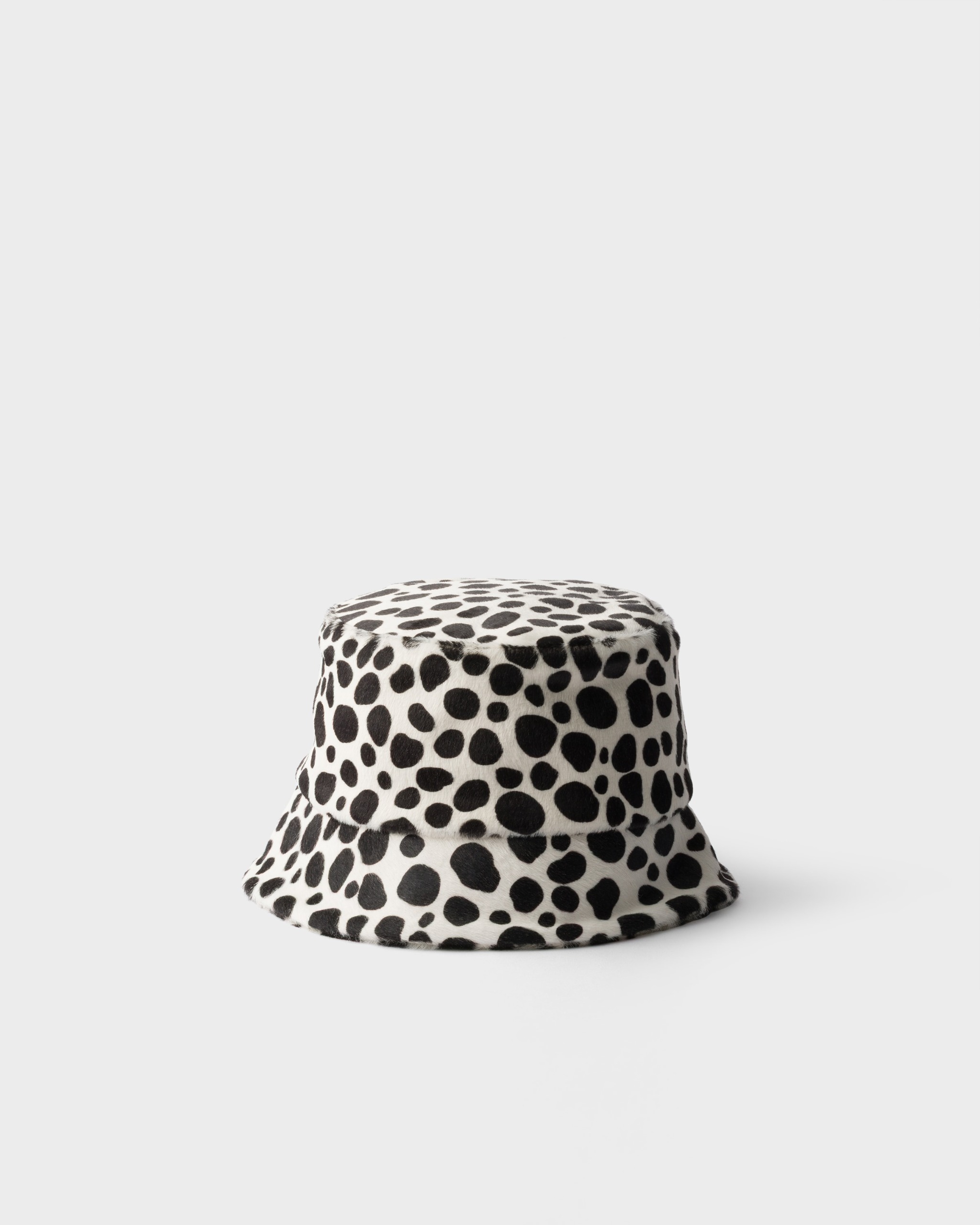 Printed Calf Hair Bucket Hat - White/black