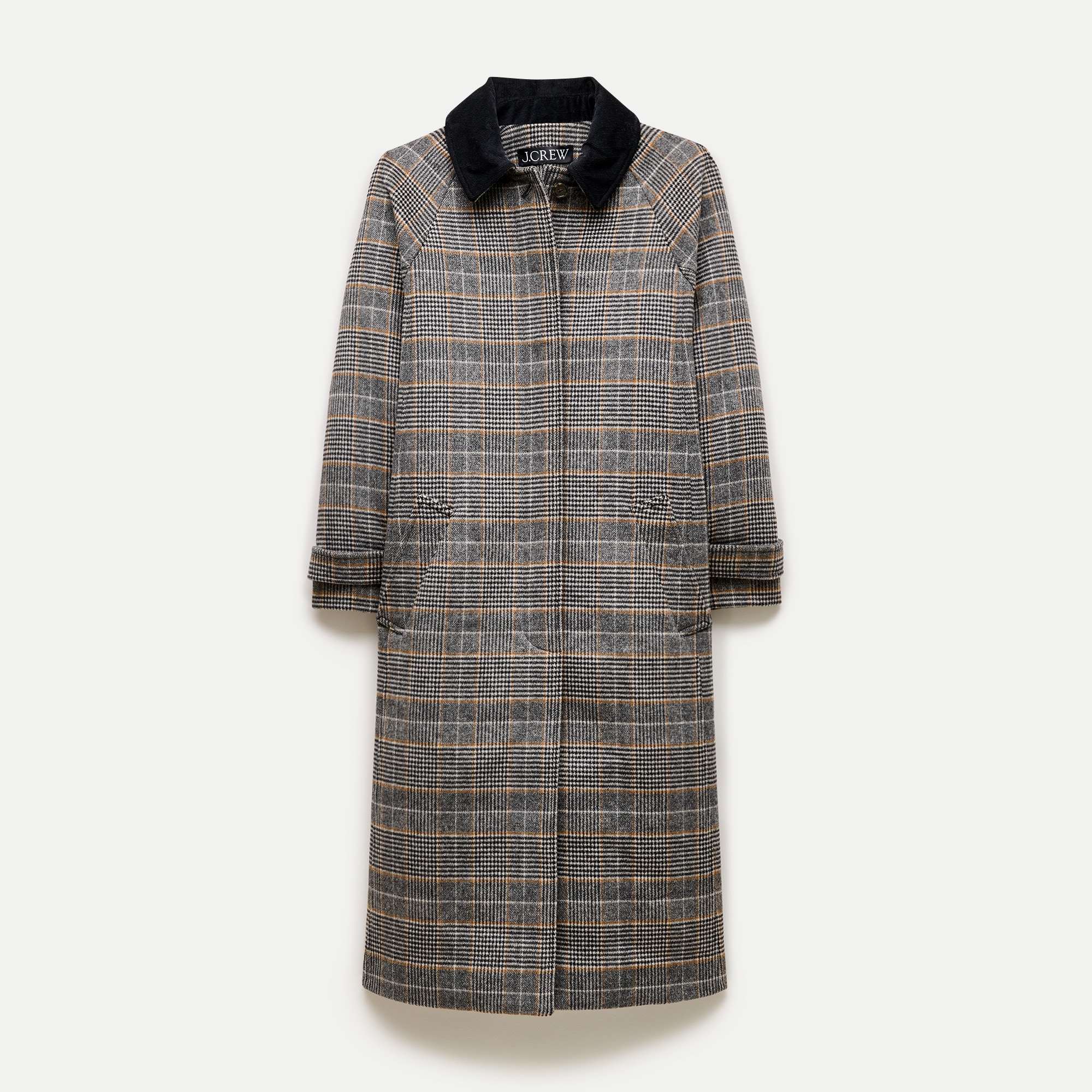 Women's Long Barn Jacket&trade; in Plaid Wool Blend