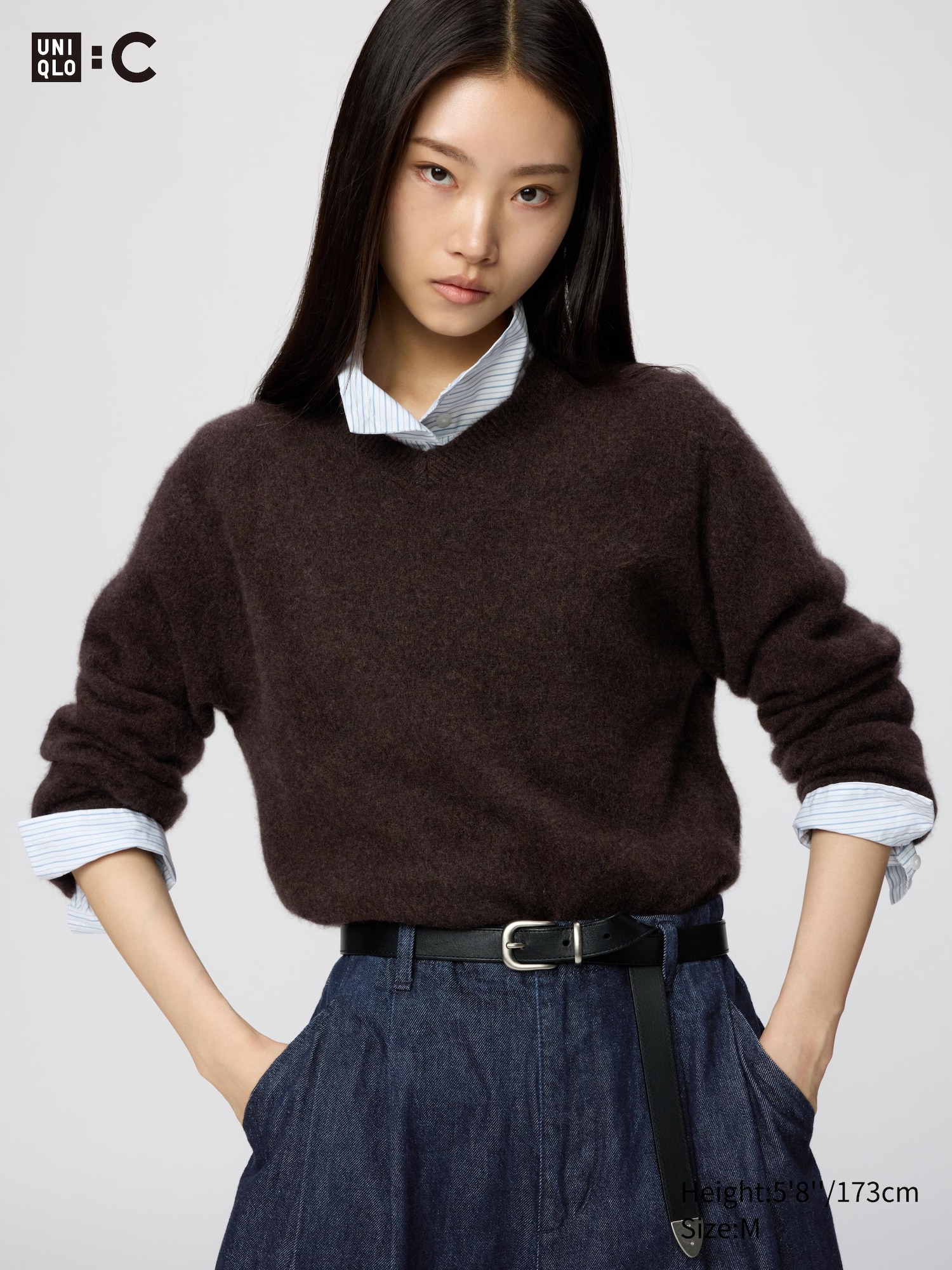 Fluffy 100% Cashmere Relaxed V Neck Jumper