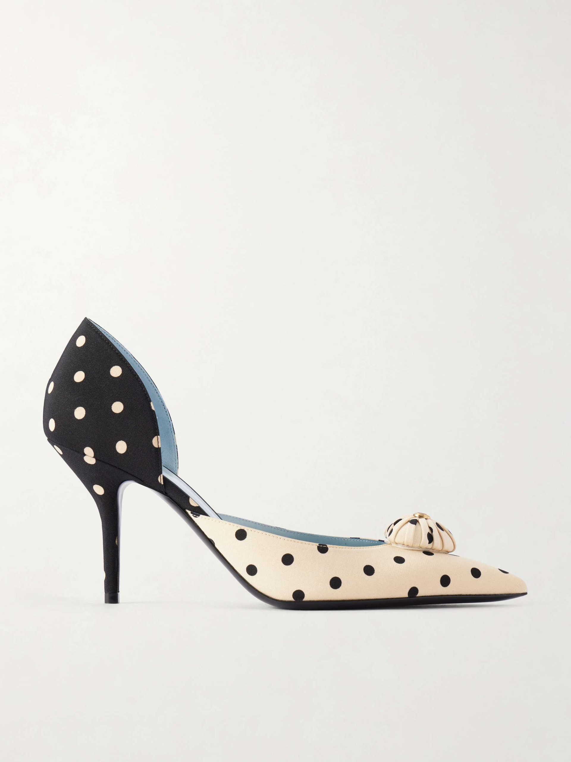 Coeur D'orsay 85 Logo-Embellished Polka-Dot Satin Pumps