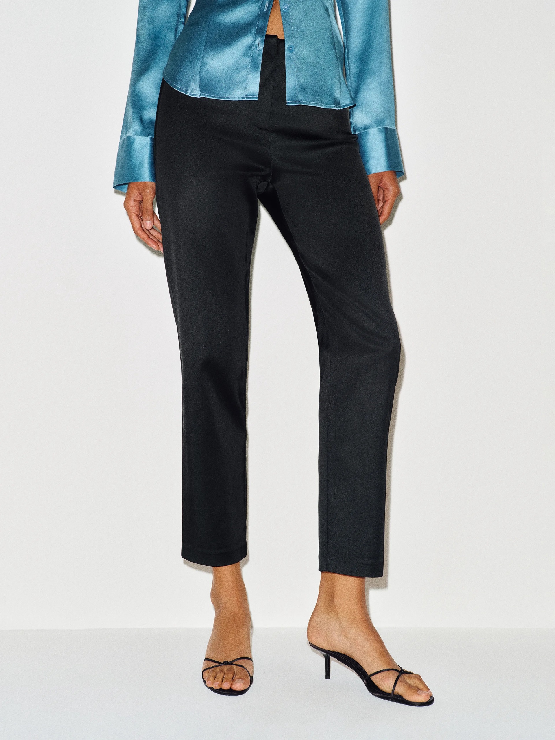 Reformation, Hadley Mid Rise Satin Pants