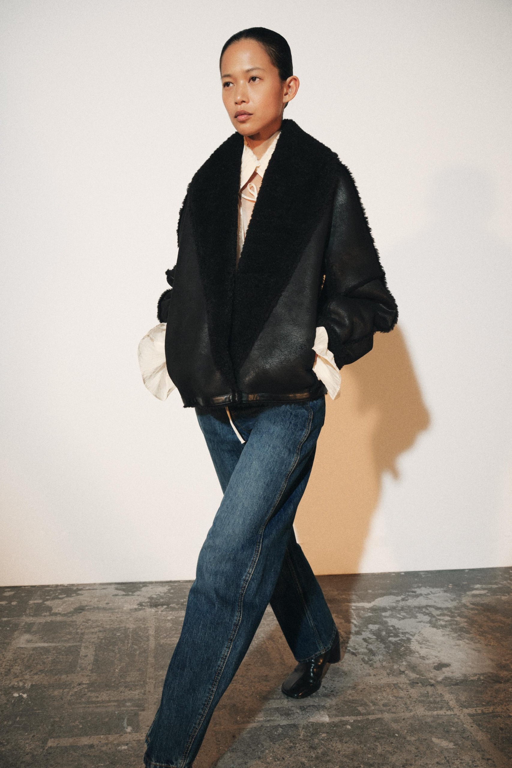 ZARA, ZW Collection Faux Fur Jacket