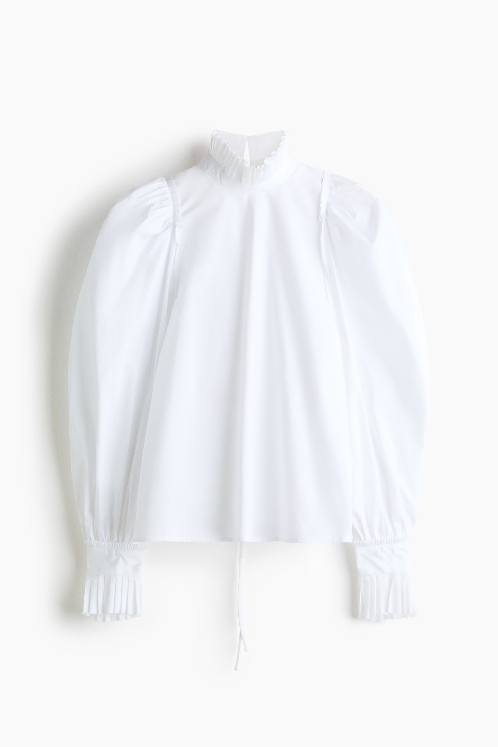 Balloon-Sleeved Cotton Blouse