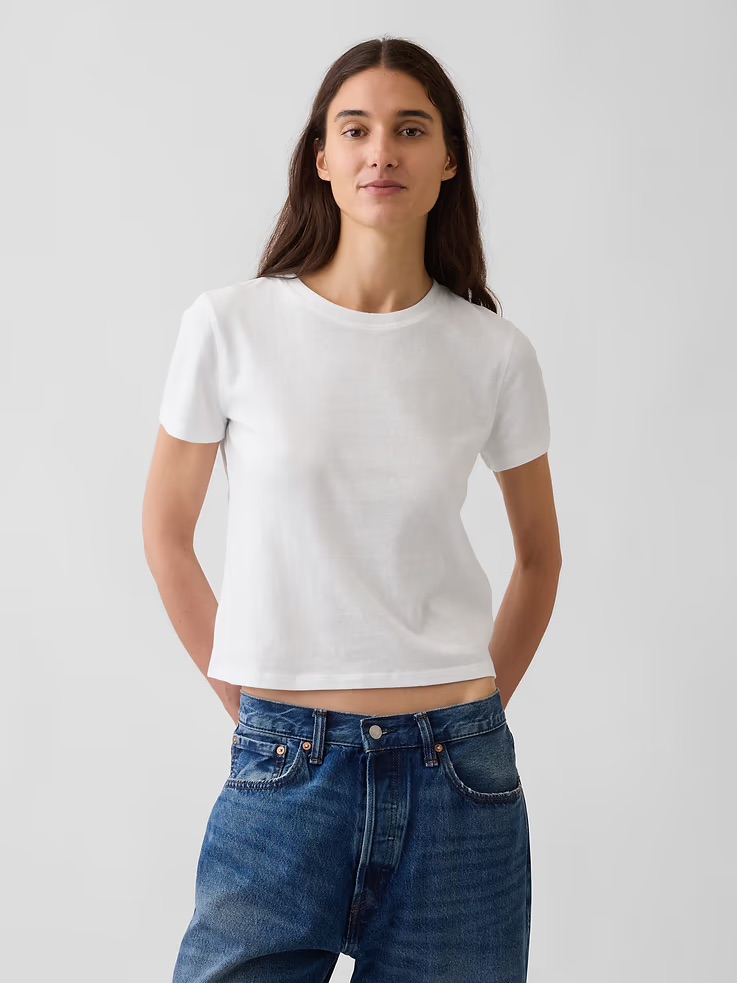 Gap 100% Cotton authentic shrunken t-shirt in white