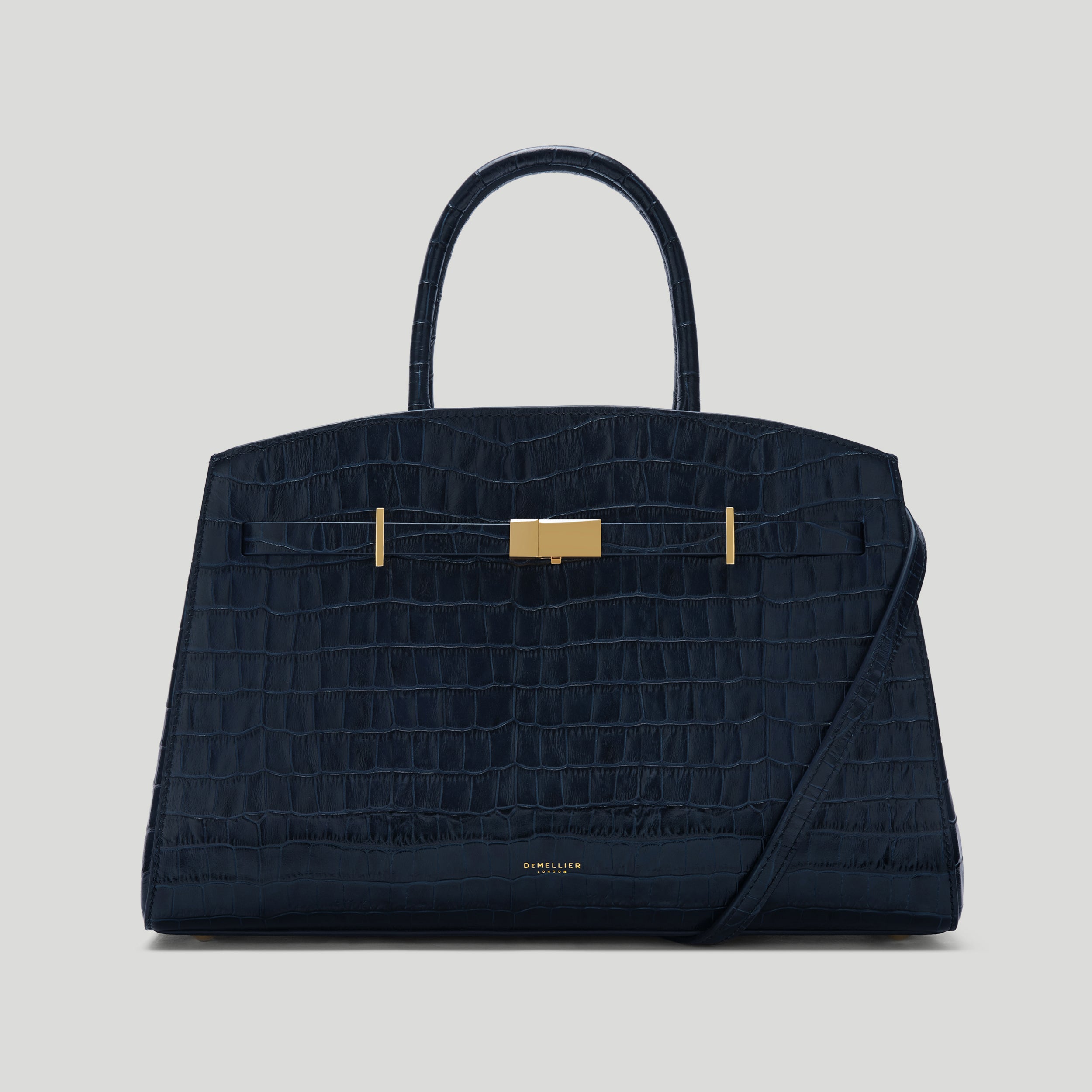 Grece Ghanem X the Midi Hudson | Dark Navy Croc-Effect | Demellier