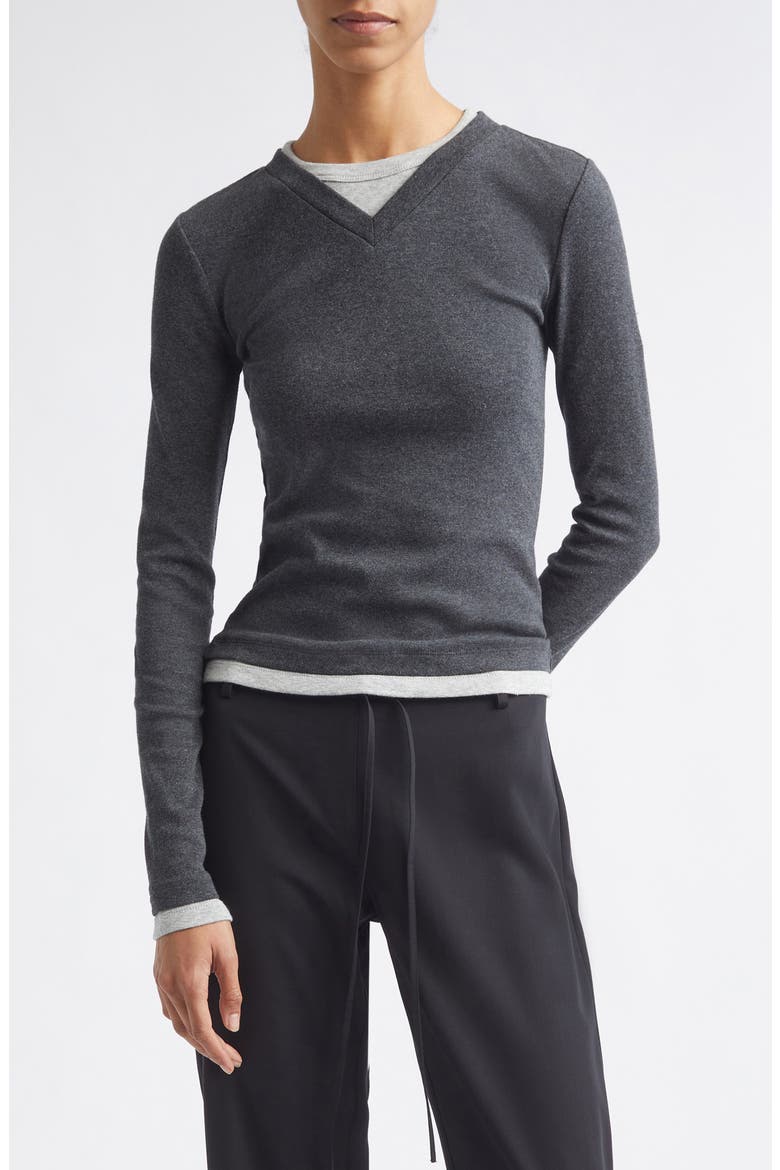 V-Neck Organic Cotton Long Sleeve Tee