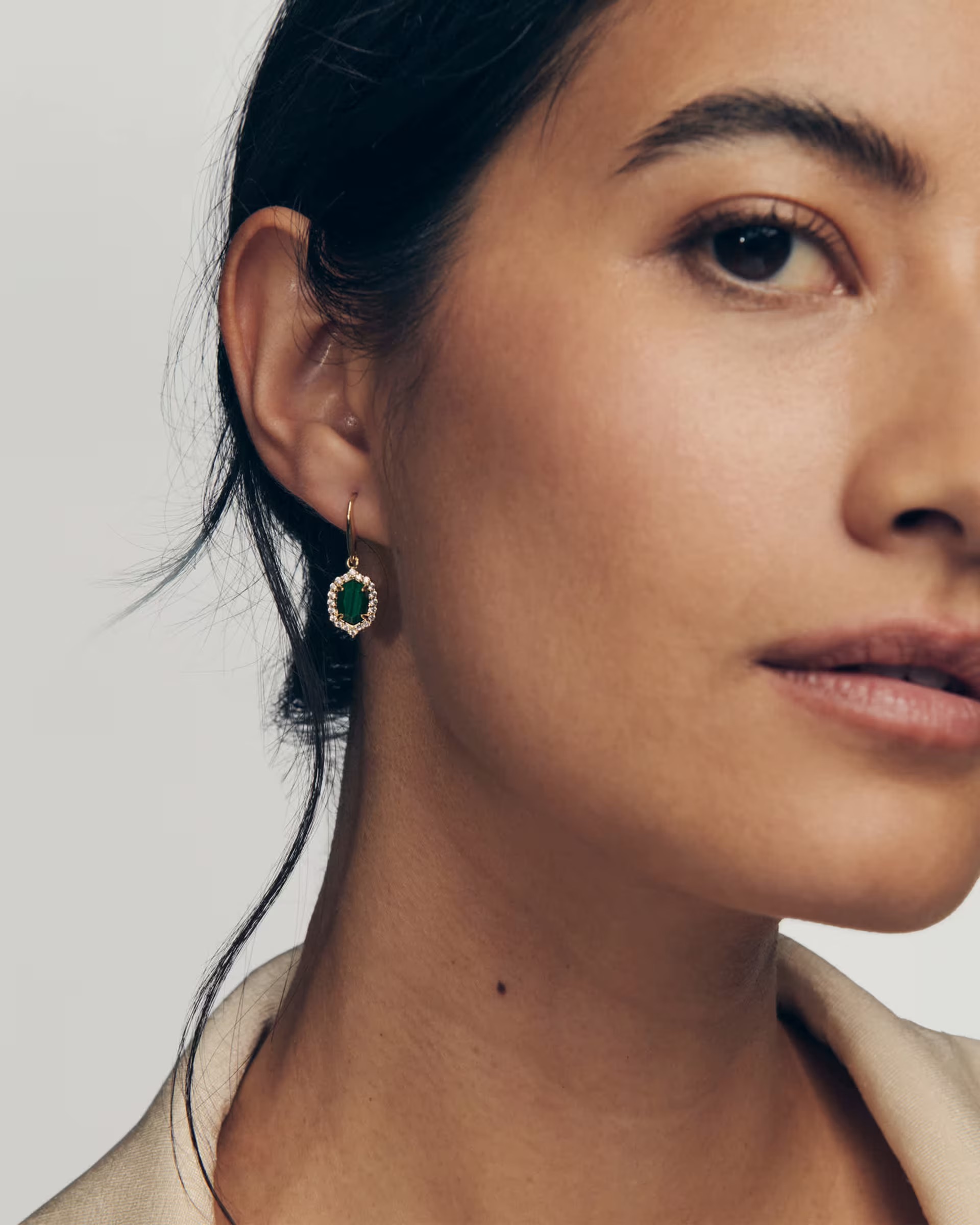 Kendra Scott, Daphne Crystal Frame Gold Drop Earrings