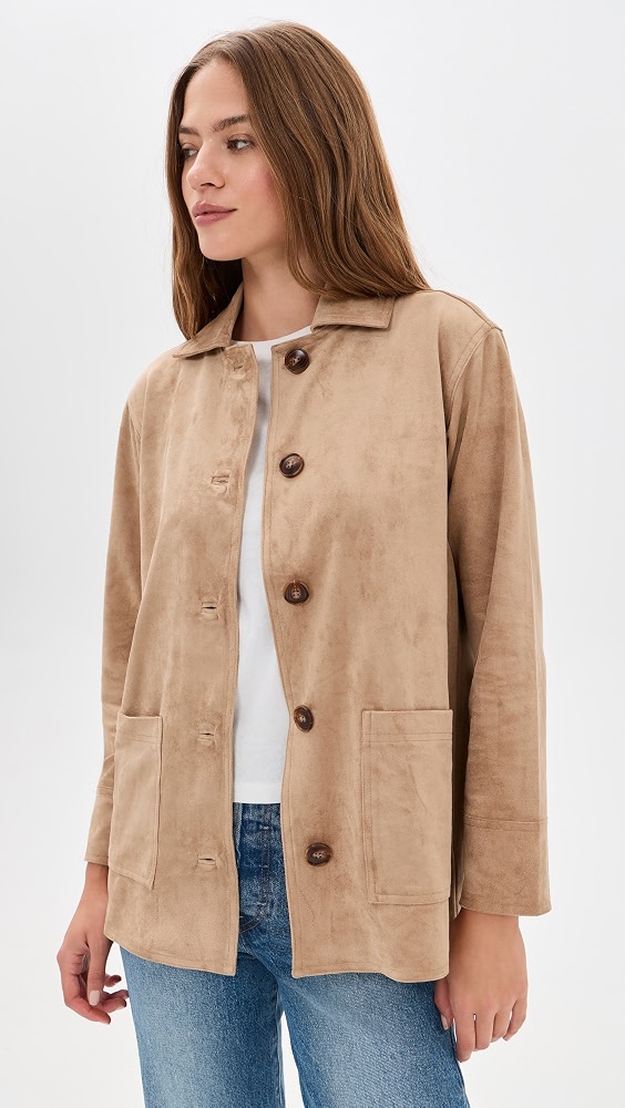 Decker Suede Chore Jacket - Light Sand