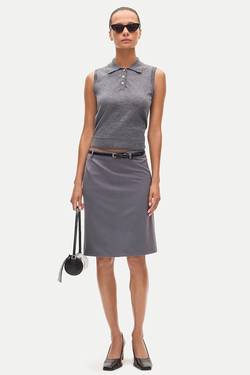 No. 2 Pencil skirt in lightspun wool blend