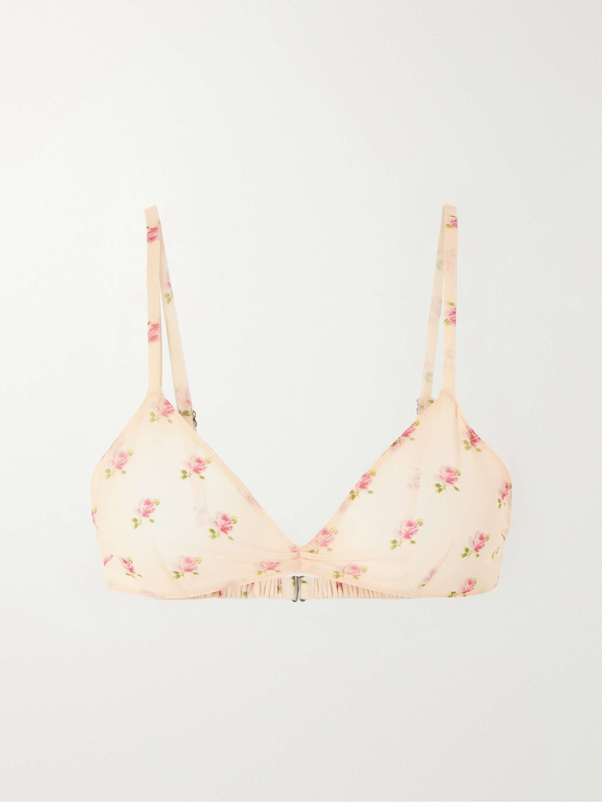 Talita Floral-Print Silk-Chiffon Bralette