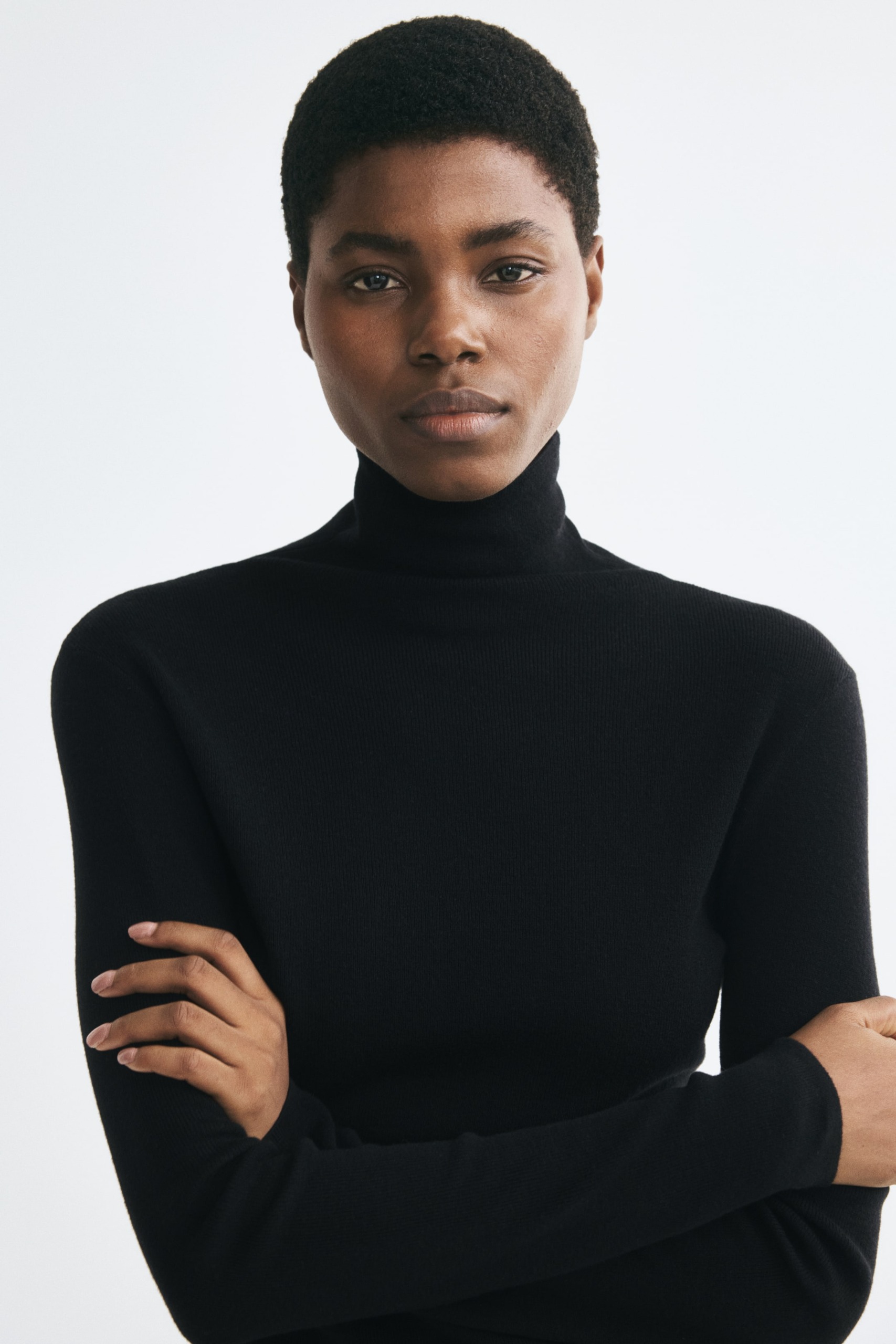 Cashmere-Blend Polo-Neck Jumper