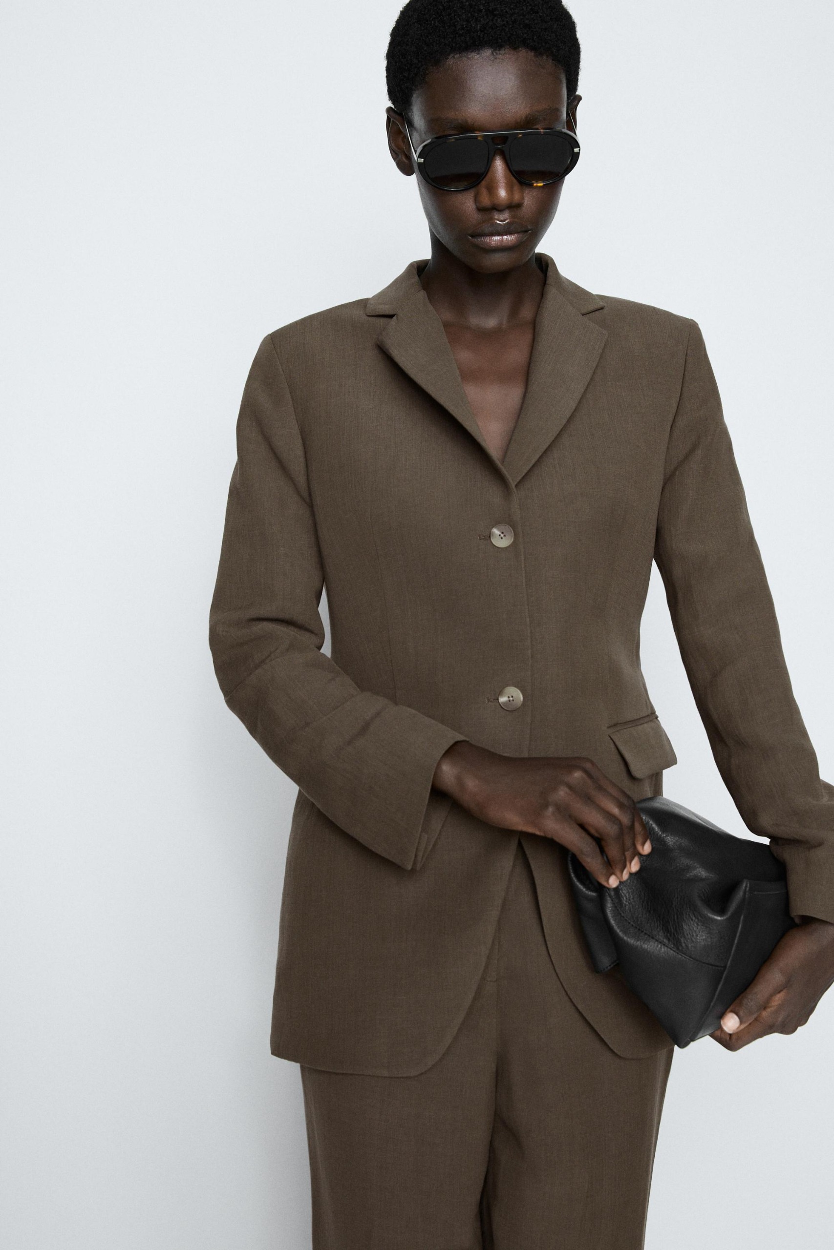 Massimo Dutti, Tailored Linen-Blend Blazer - Studio