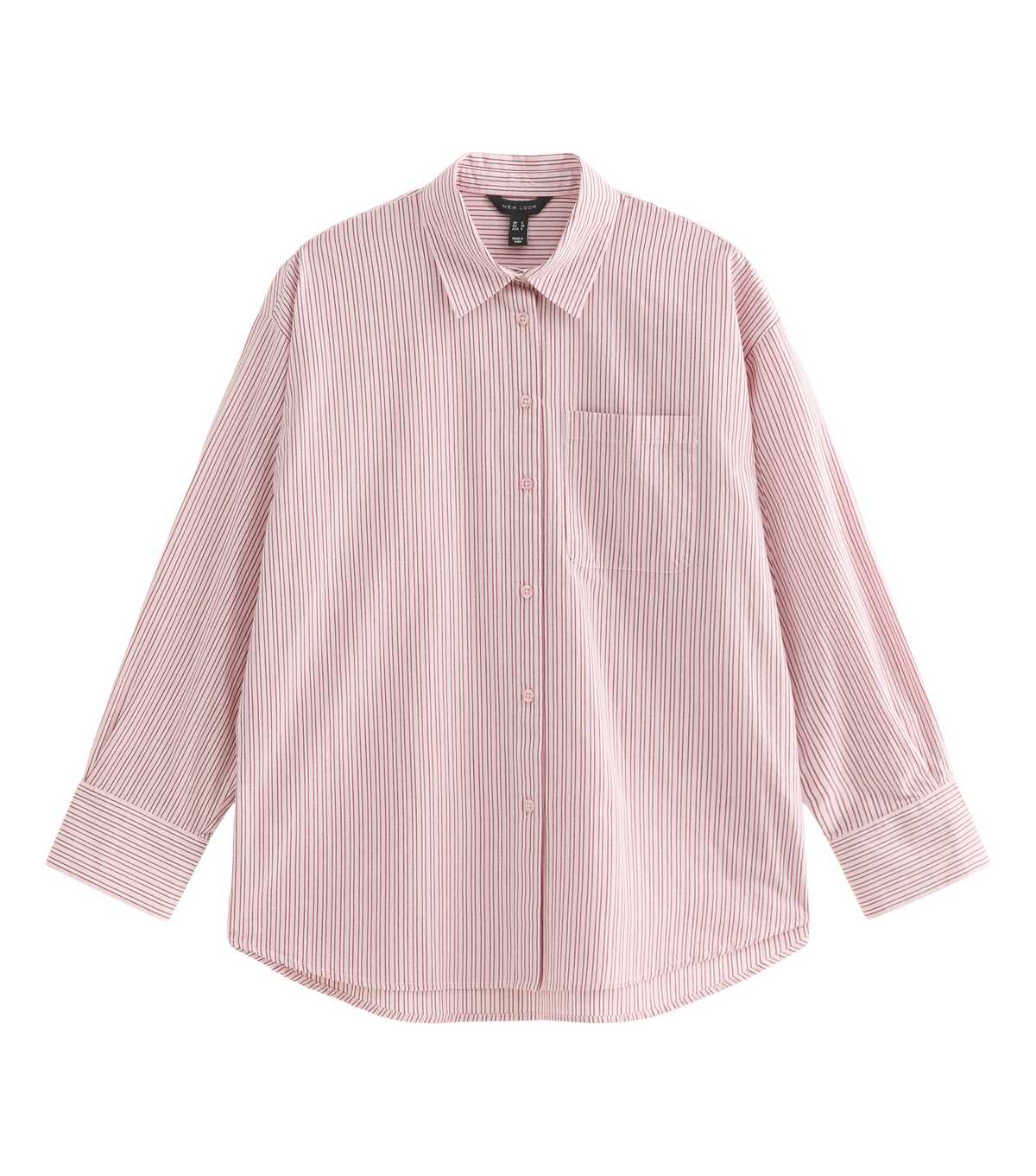 New Look, Pink Cotton Striped Oversize Shirt