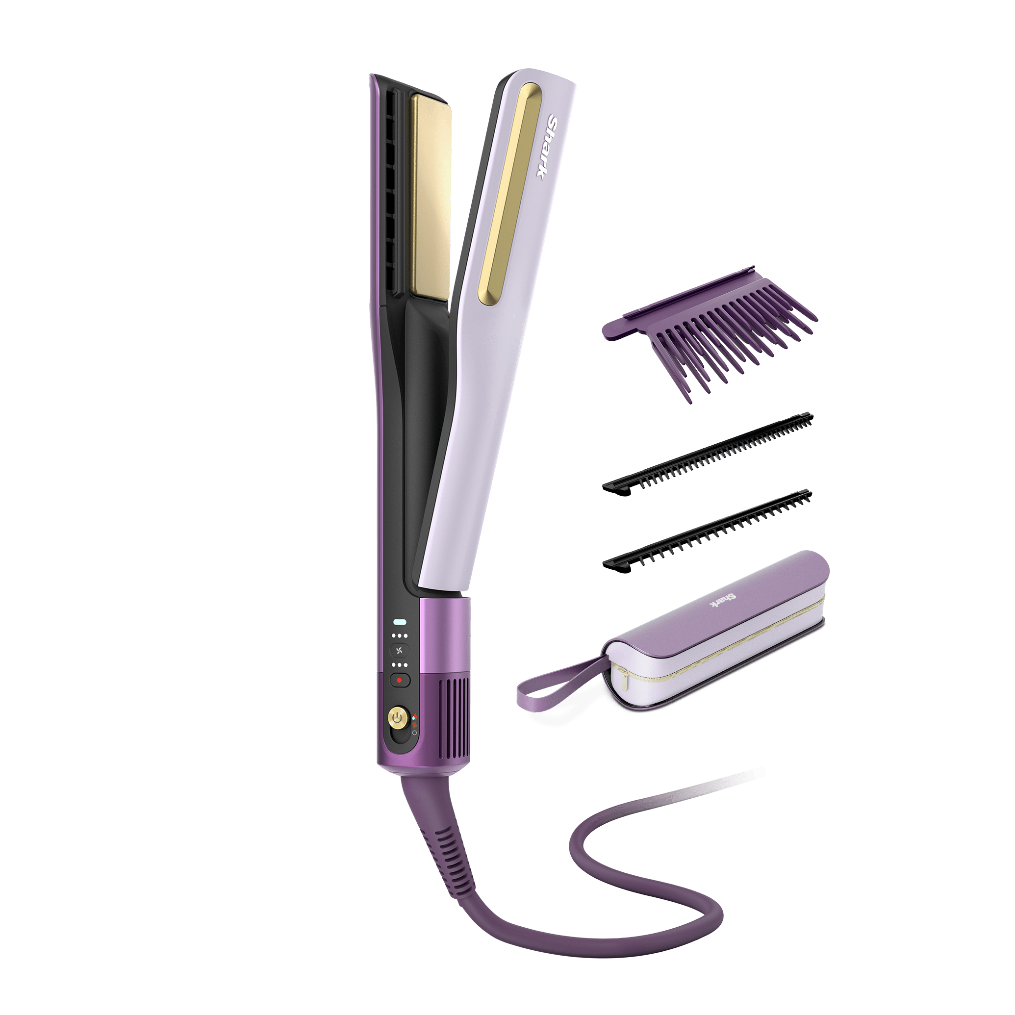 Shark Silkipro Hair Straightener & Dryer With Storage Case - Plum Satin