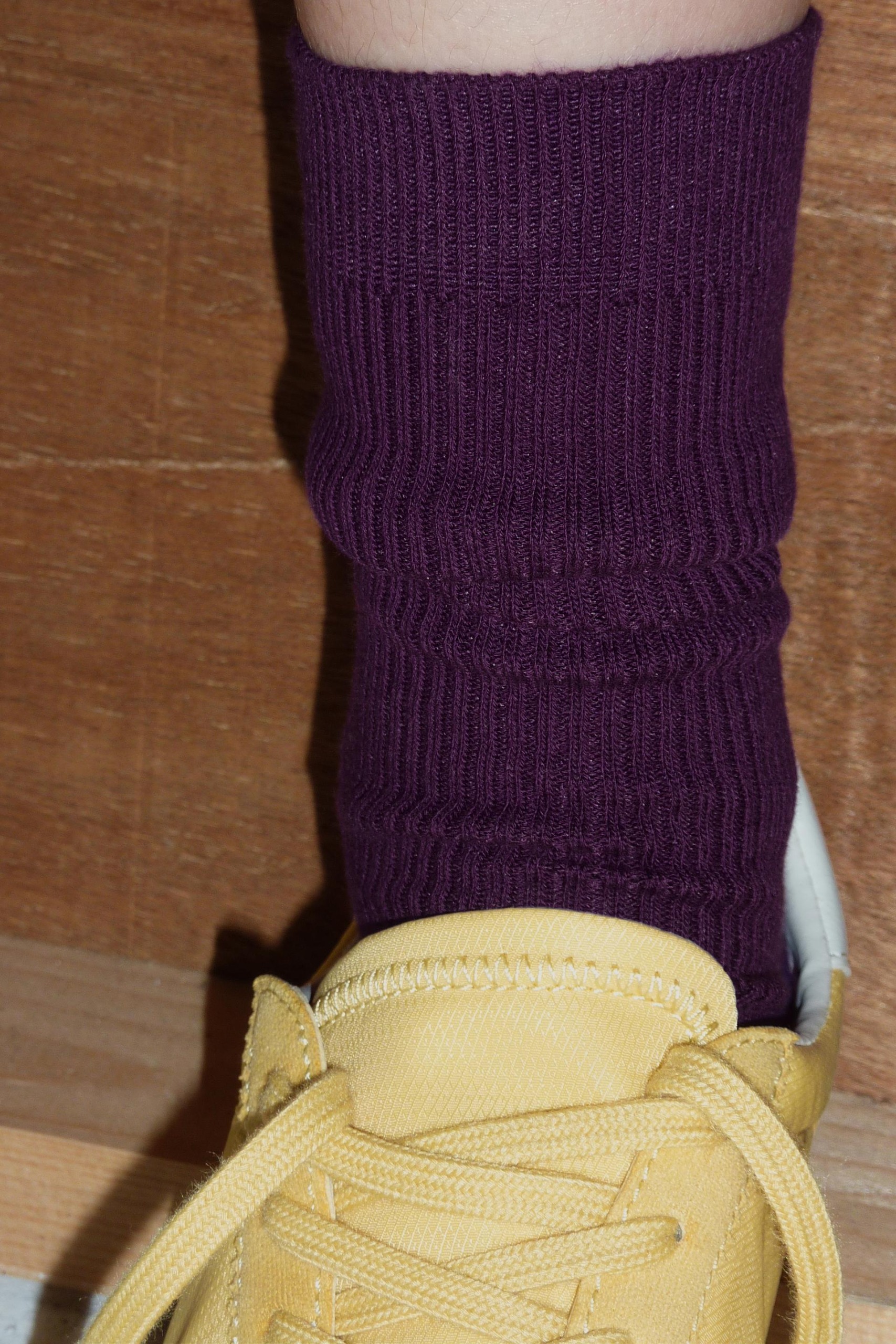 2-Pack Ribbed Plain Socks - Purple - M / 6-7.5