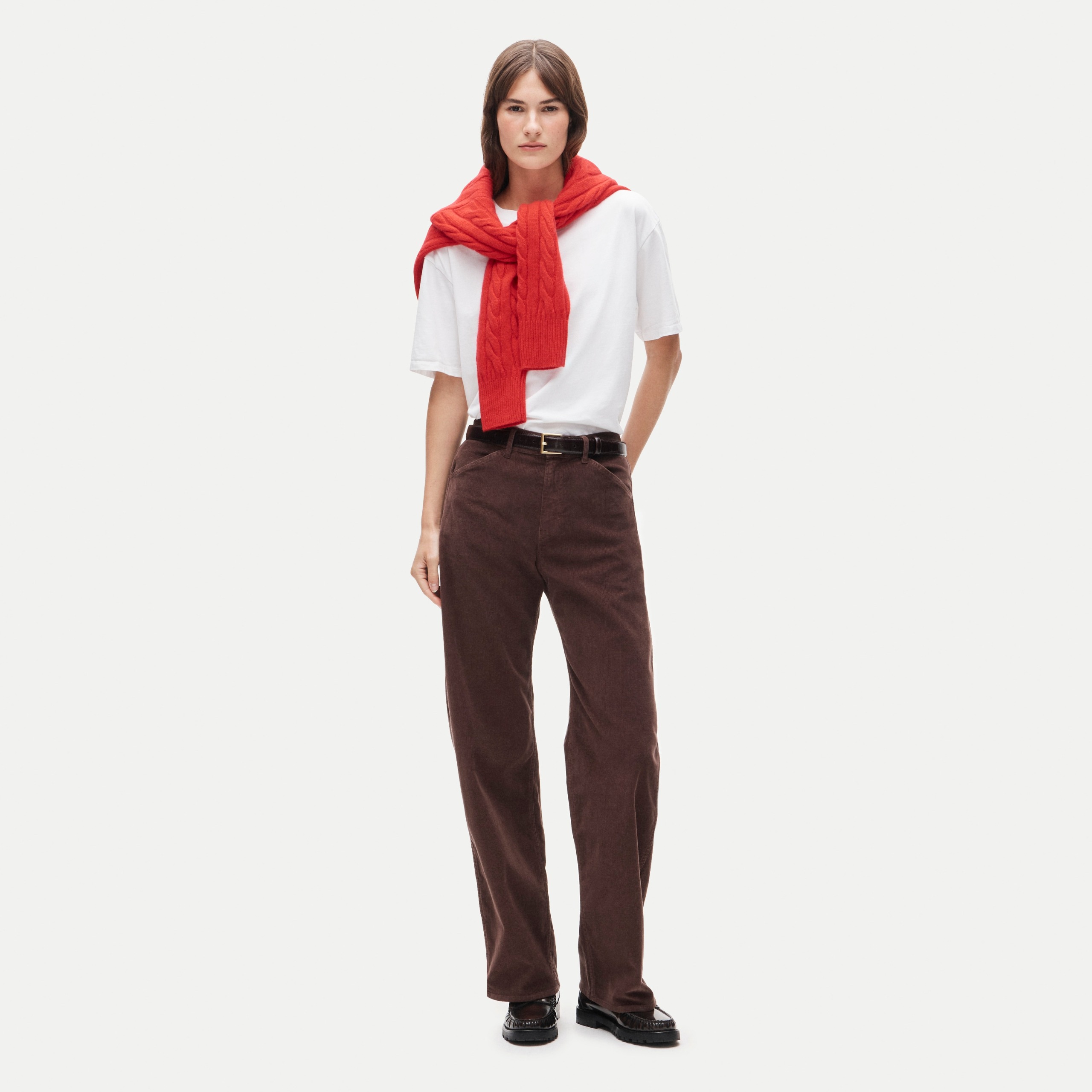 Zoe Barrel Pant in Stretch Corduroy