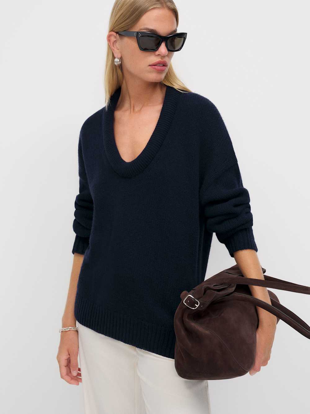 Jonie Cashmere Oversized Scoop Neck