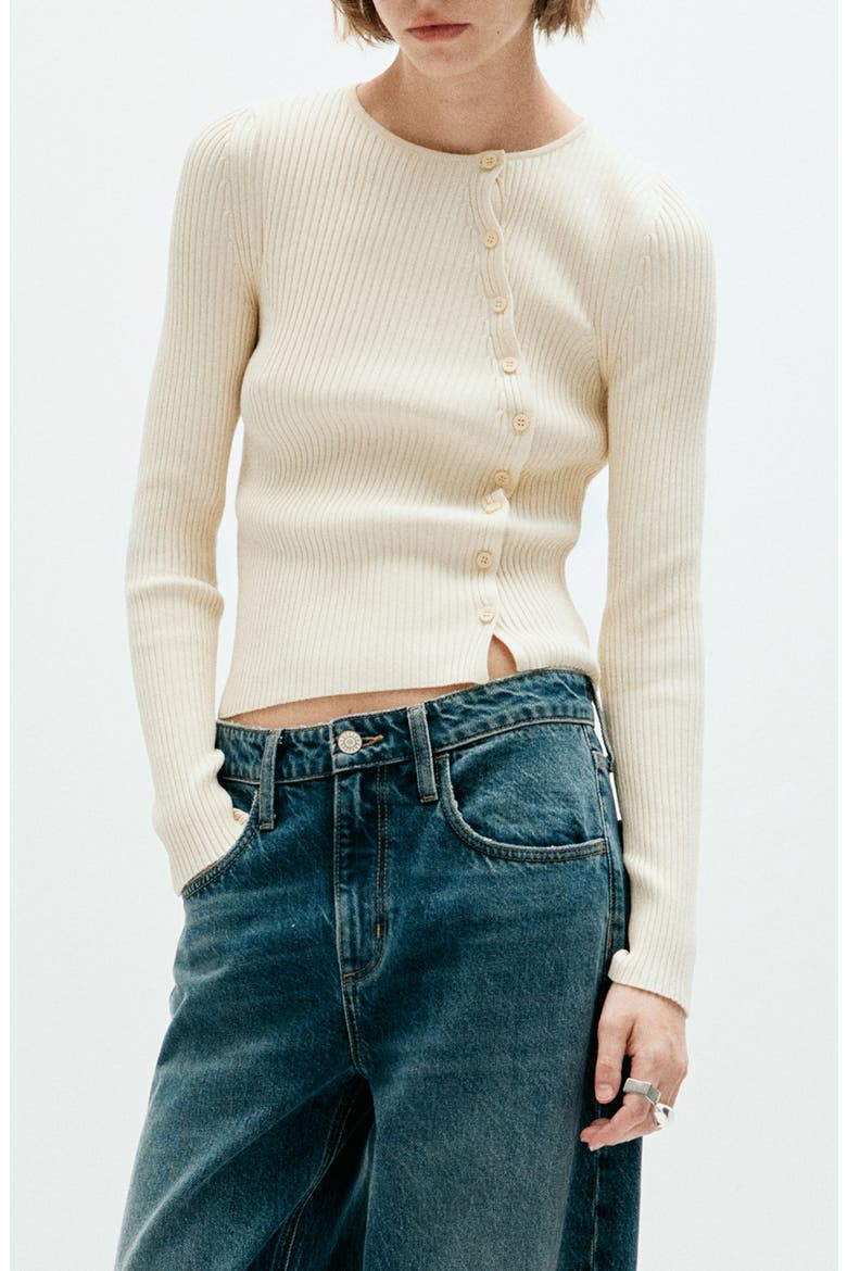 Asymmetric Rib Cardigan