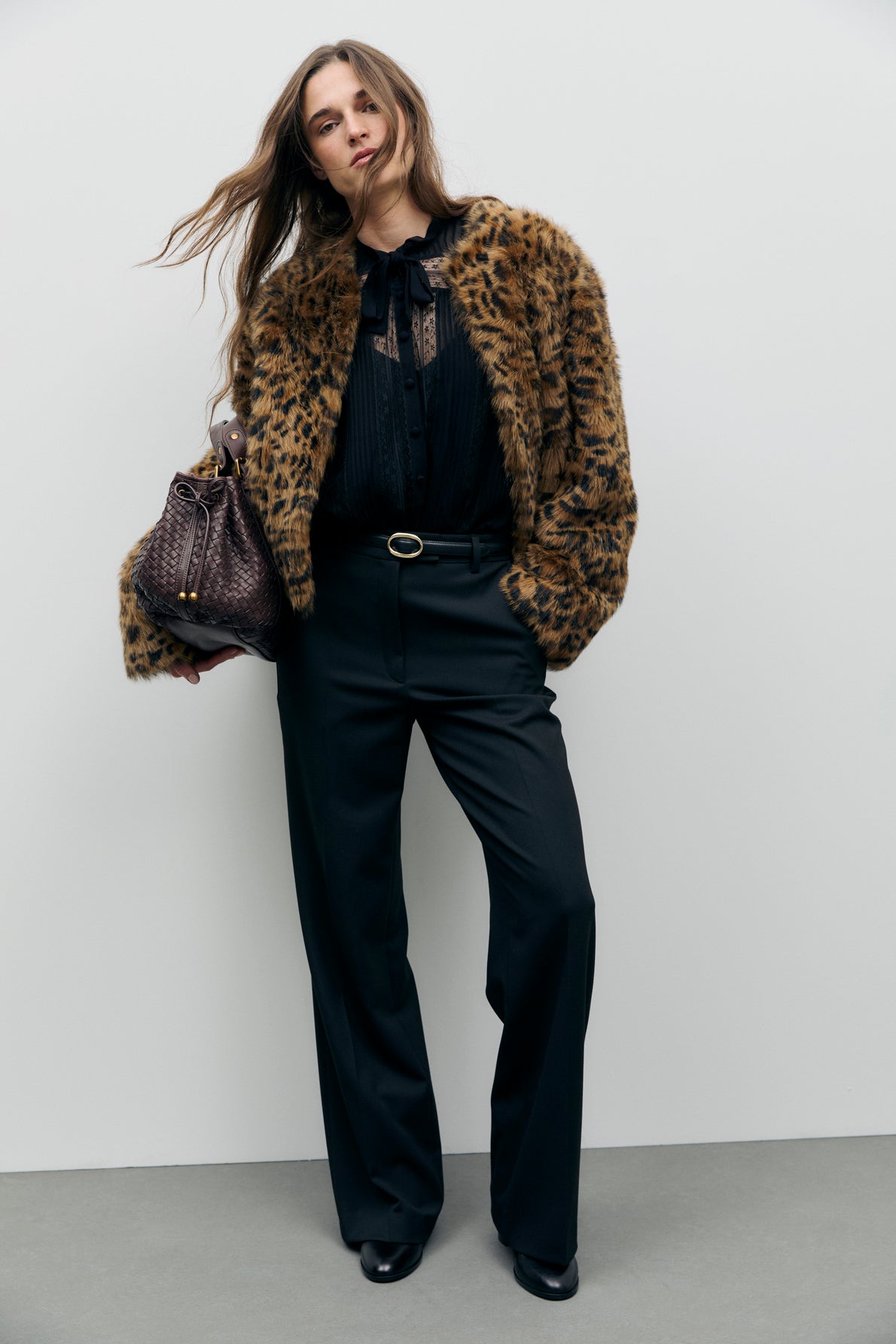 Short Leopard-Print Faux Fur Jacket - Faune