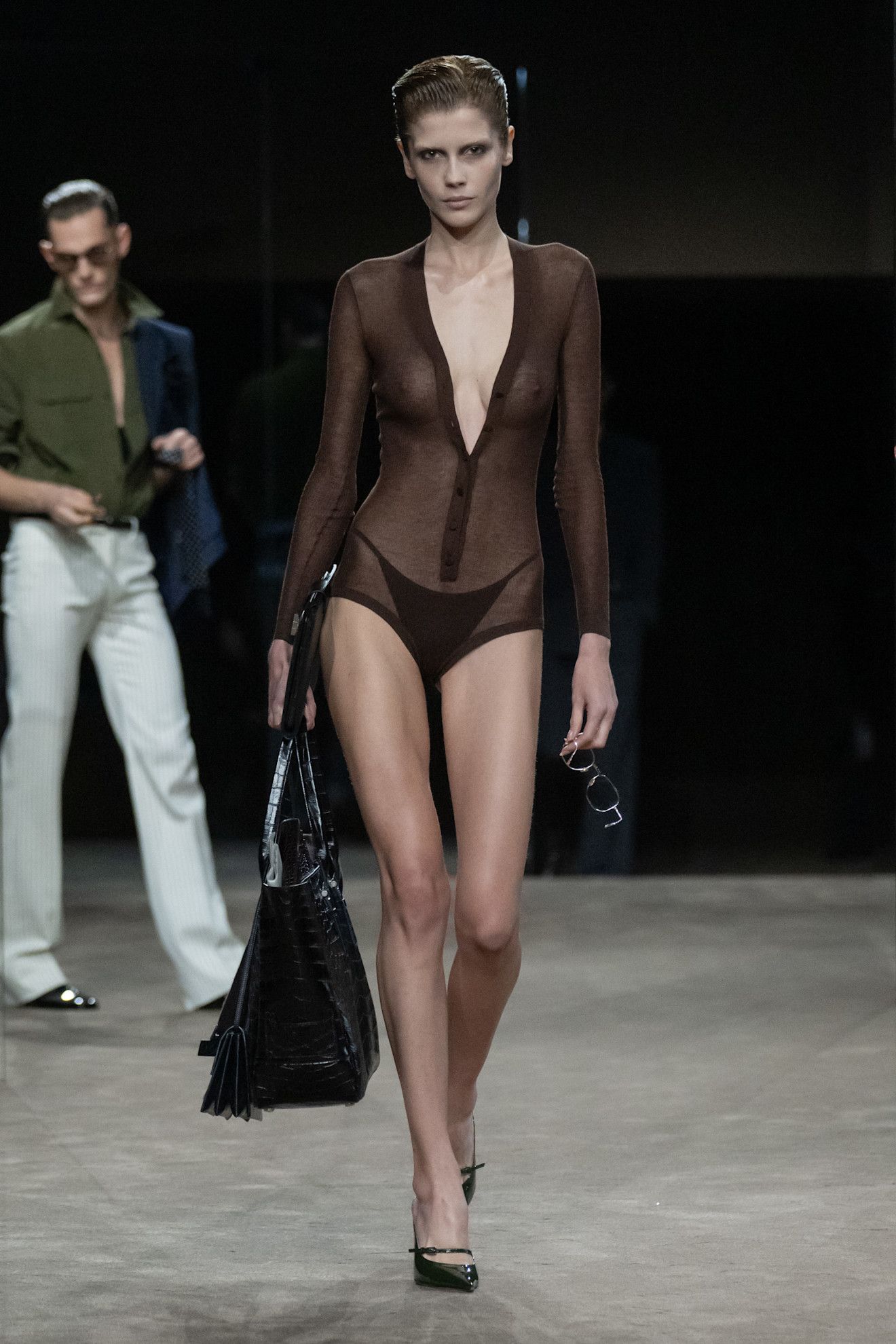 a model at the tom ford spring 2027 show.
