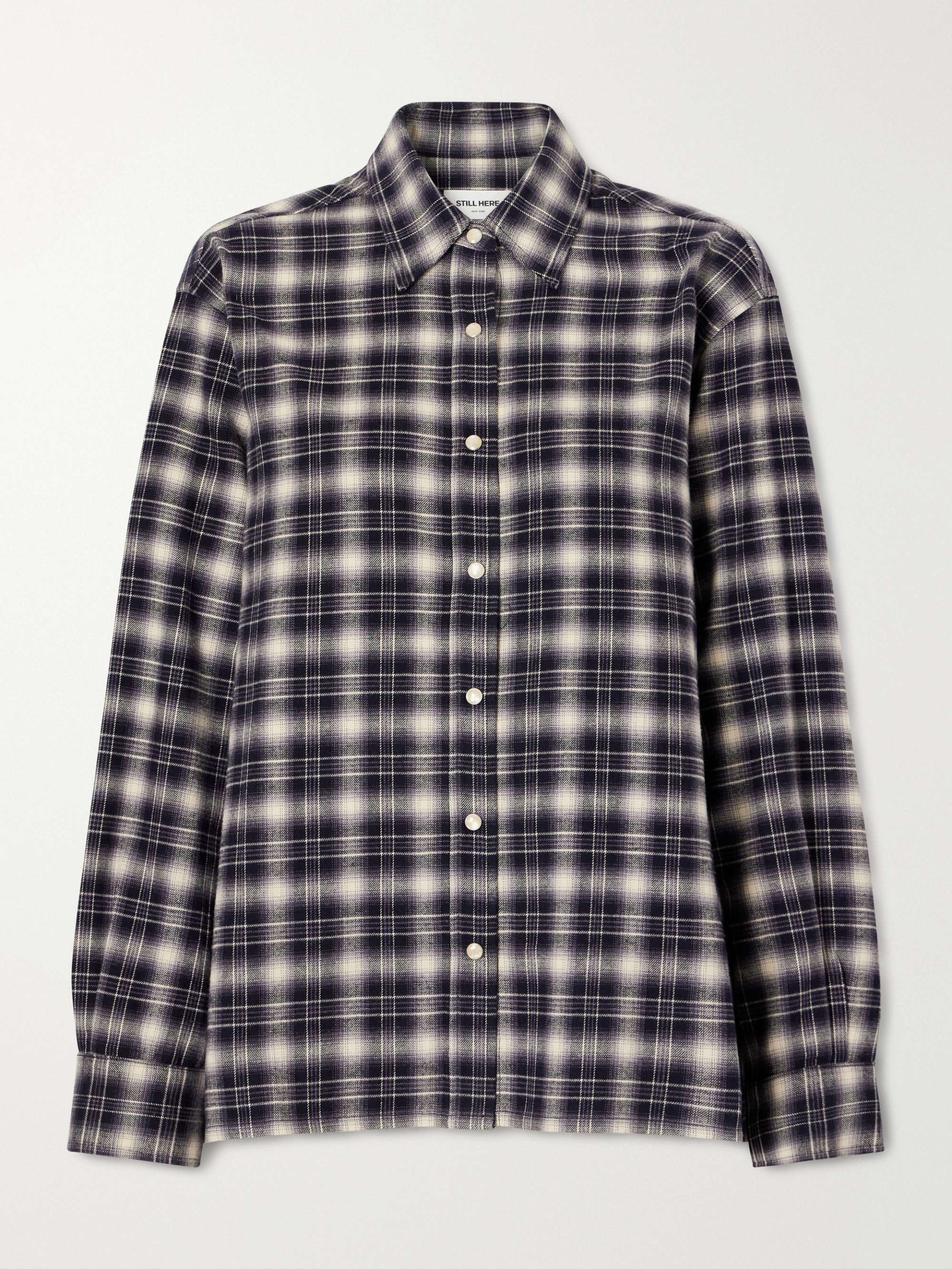 Noon Checked Cotton-Blend Plaid Shirt