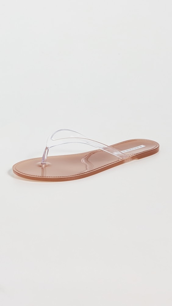 Crystal Jelly Flip Flops - Old Rose/clear