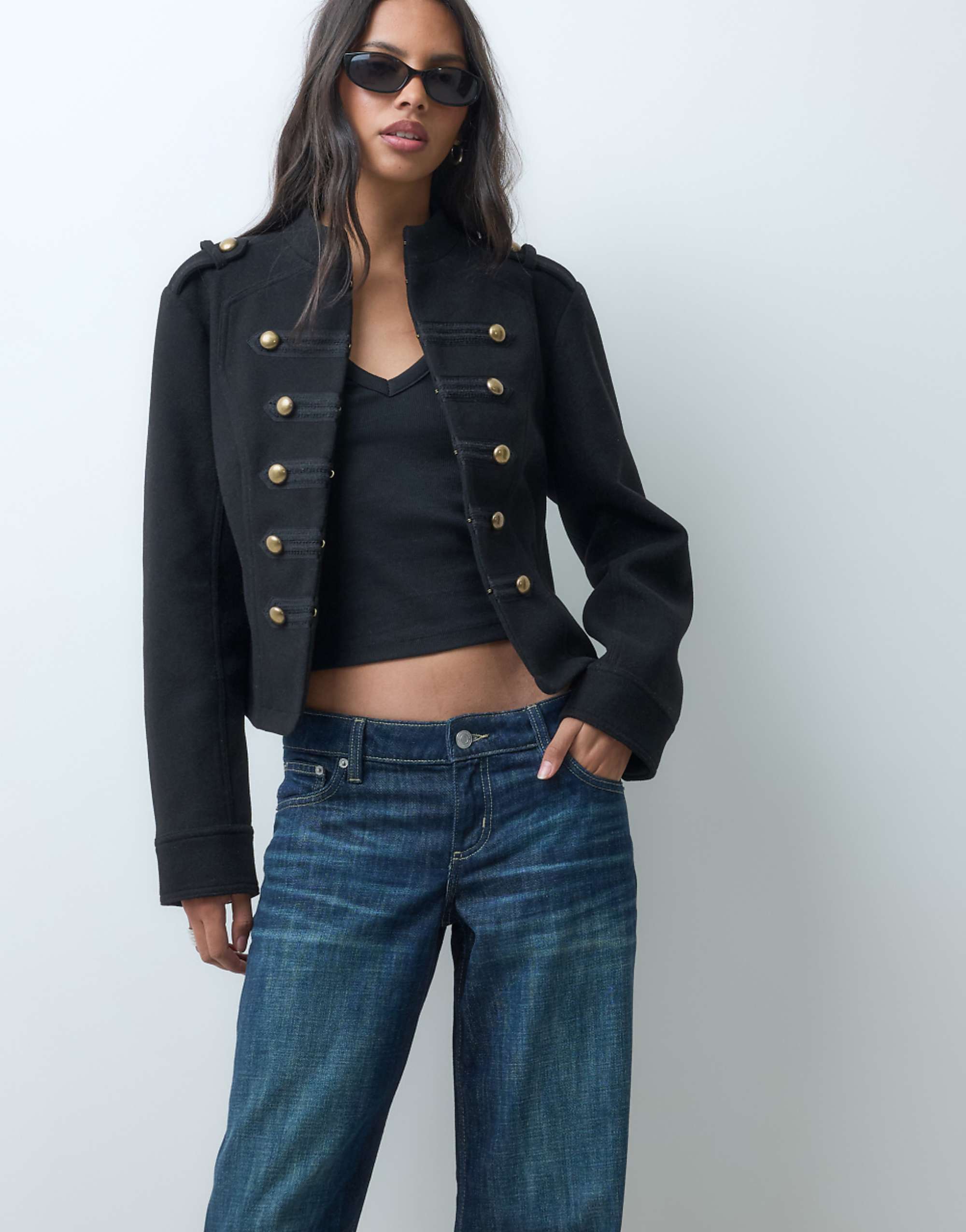 Asos Design Button Front Formal Utility Jacket in Black