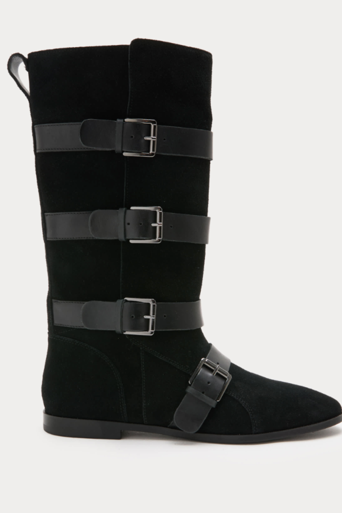 M&S, Suede Buckle Strap Mid Calf Flat Boots