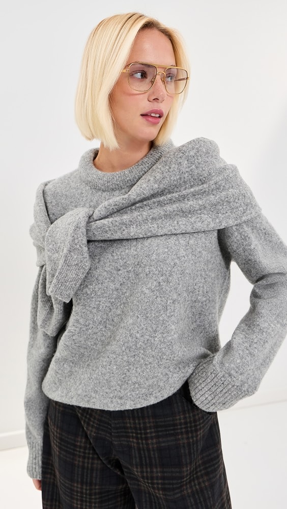 Amelia Convertible Scarf Shrug - Grey Melange