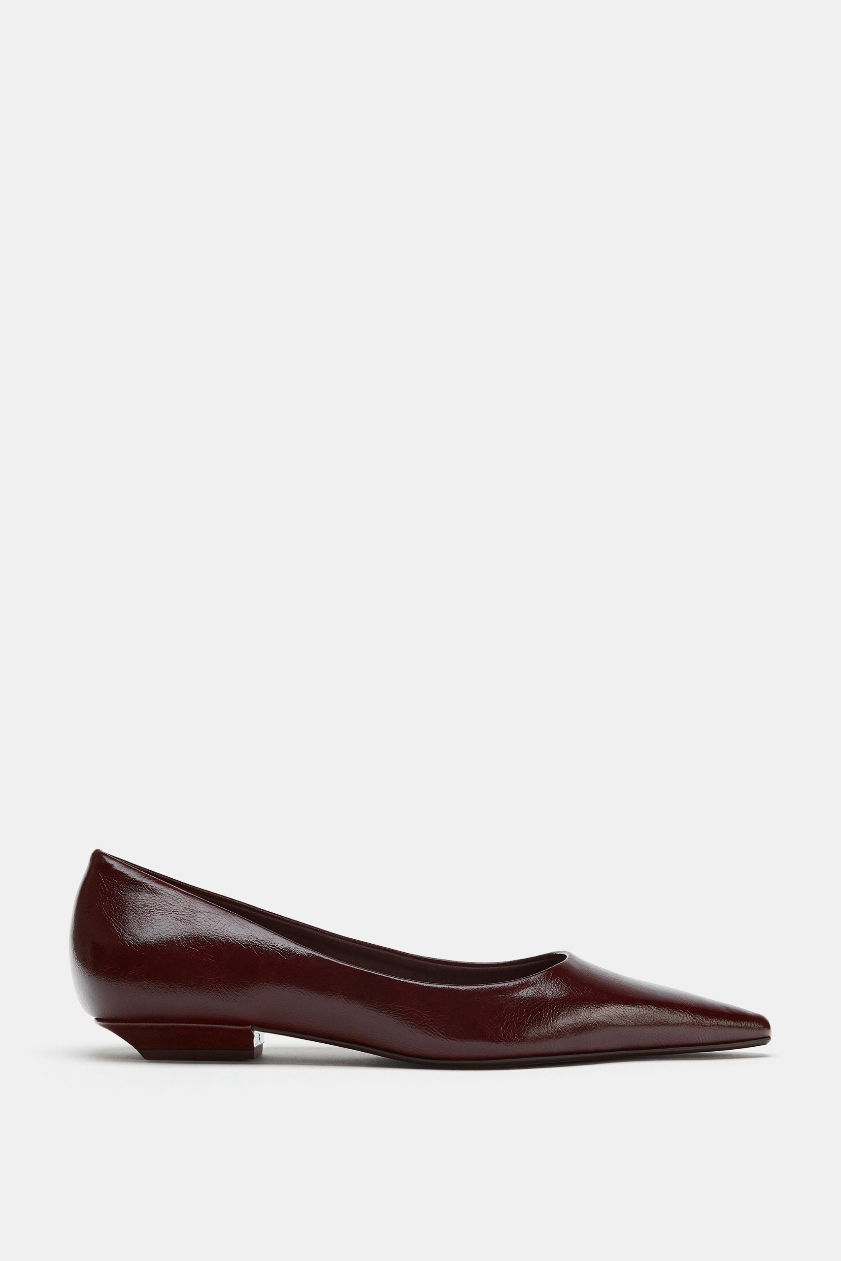 Patent-Effect Shoes - Burgundy Red - 5