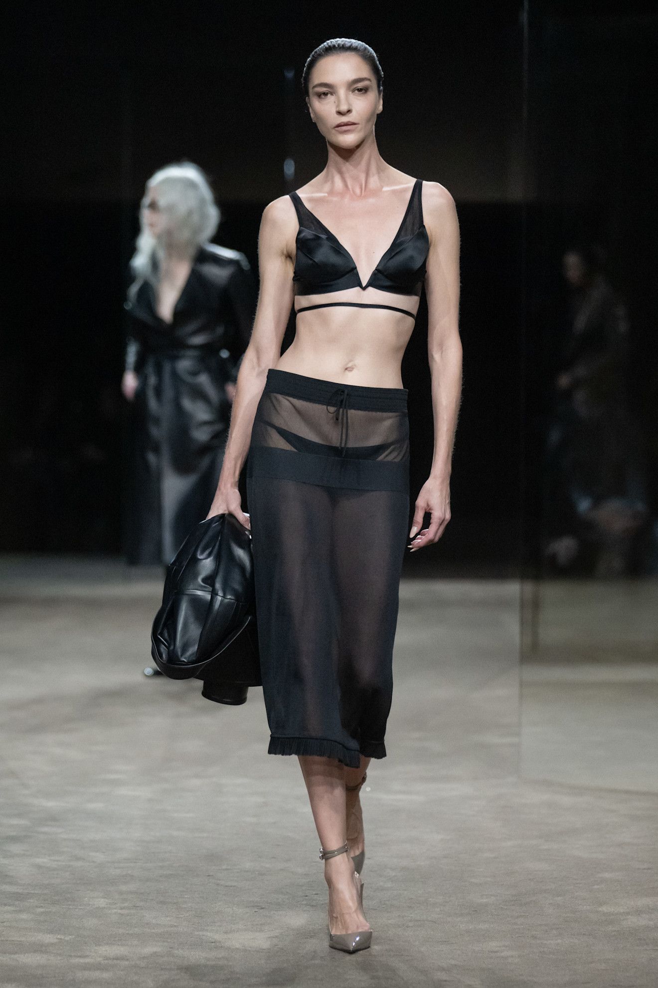 a model walking the tom ford spring 2027 show.
