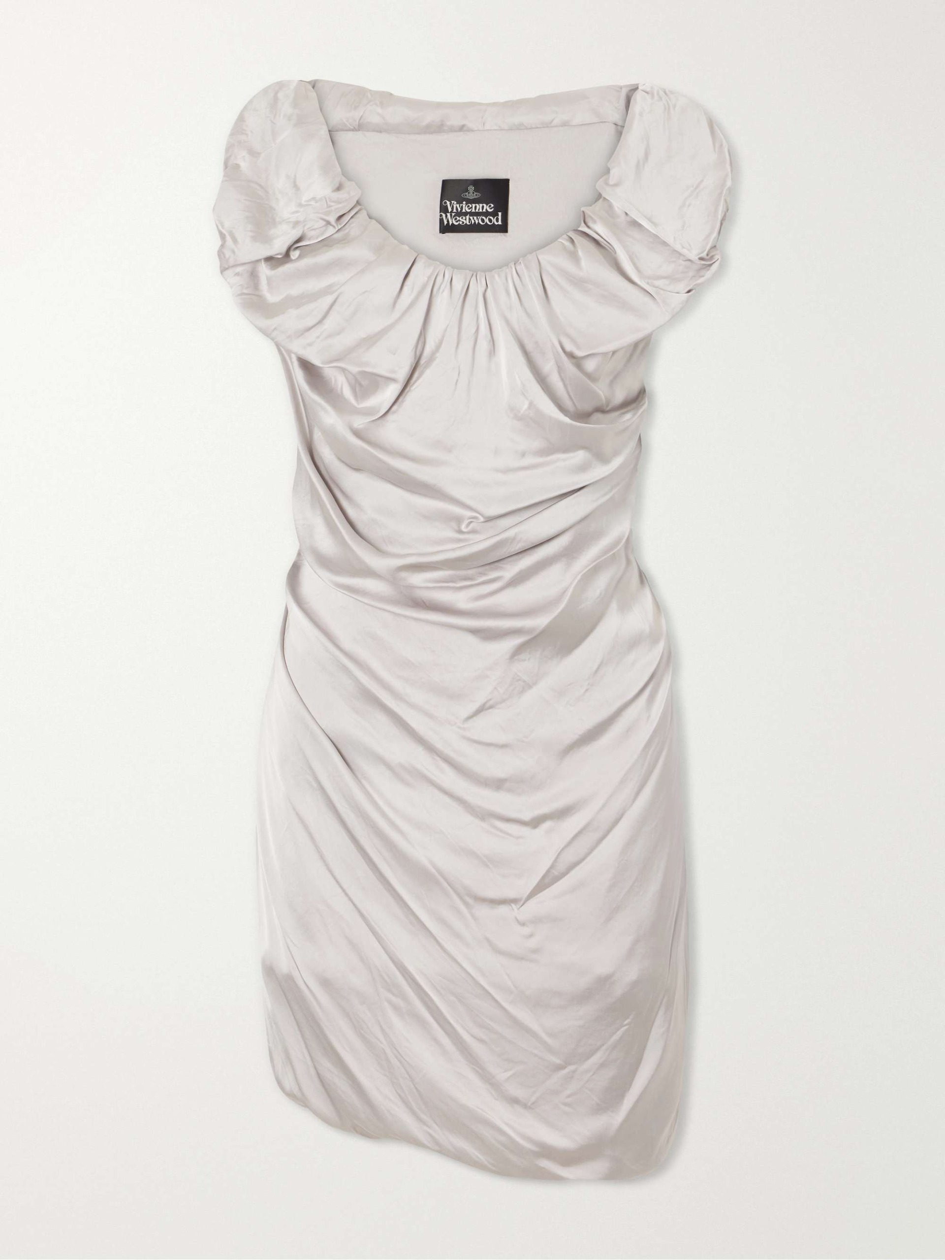 Ginnie Gathered Satin Mini Dress